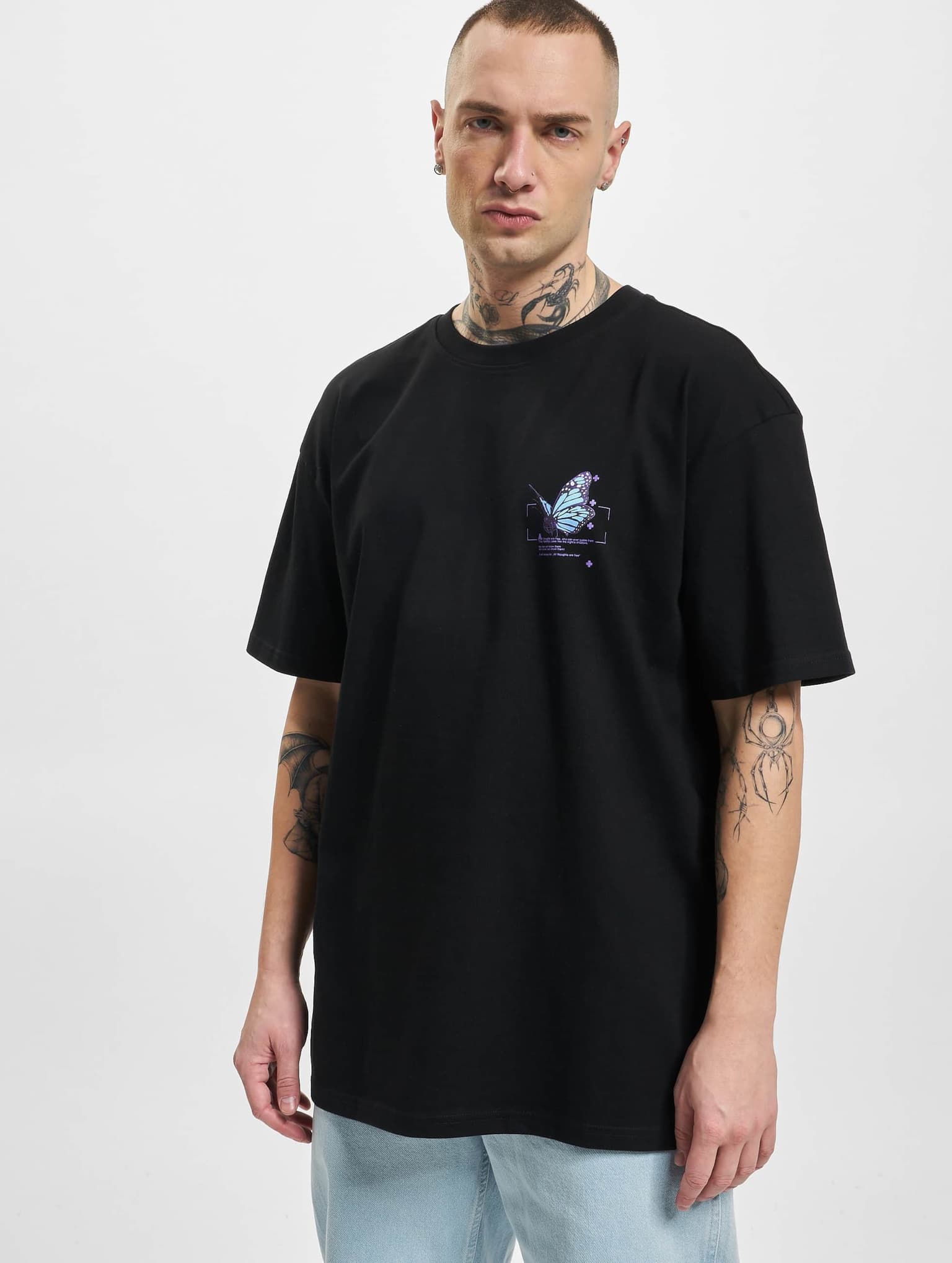 Mister Tee Upscale Grid Head Butterfly Oversize