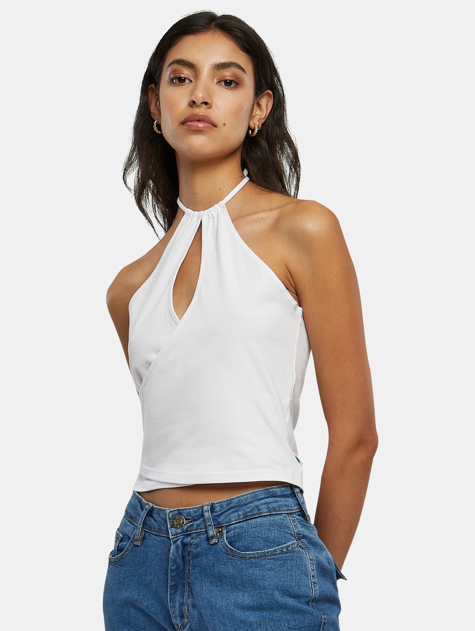 Urban Classics Ladies Short Wraped Neckholder Top