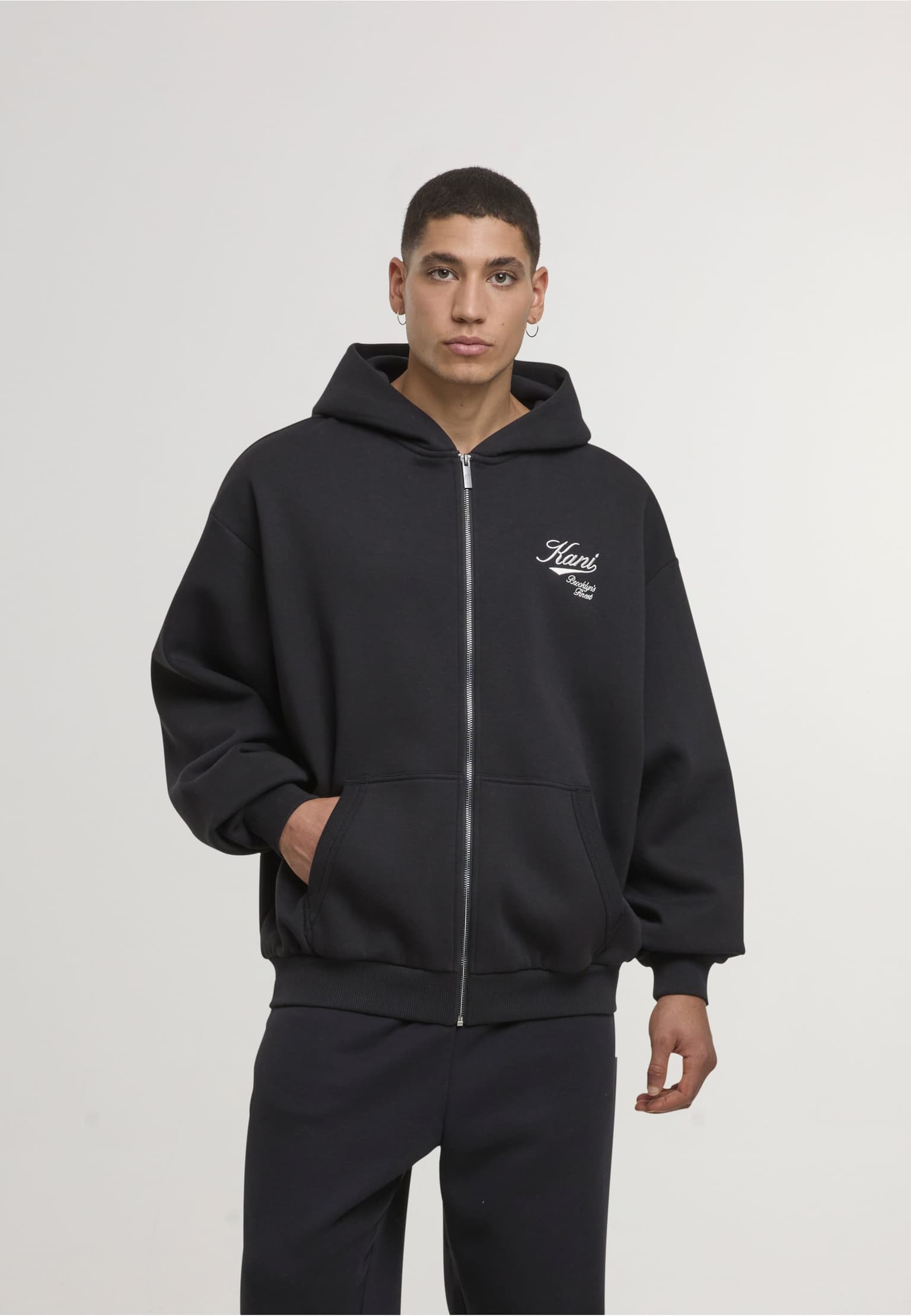 Karl Kani Cursive Varsity Oversized Zip Hoodie