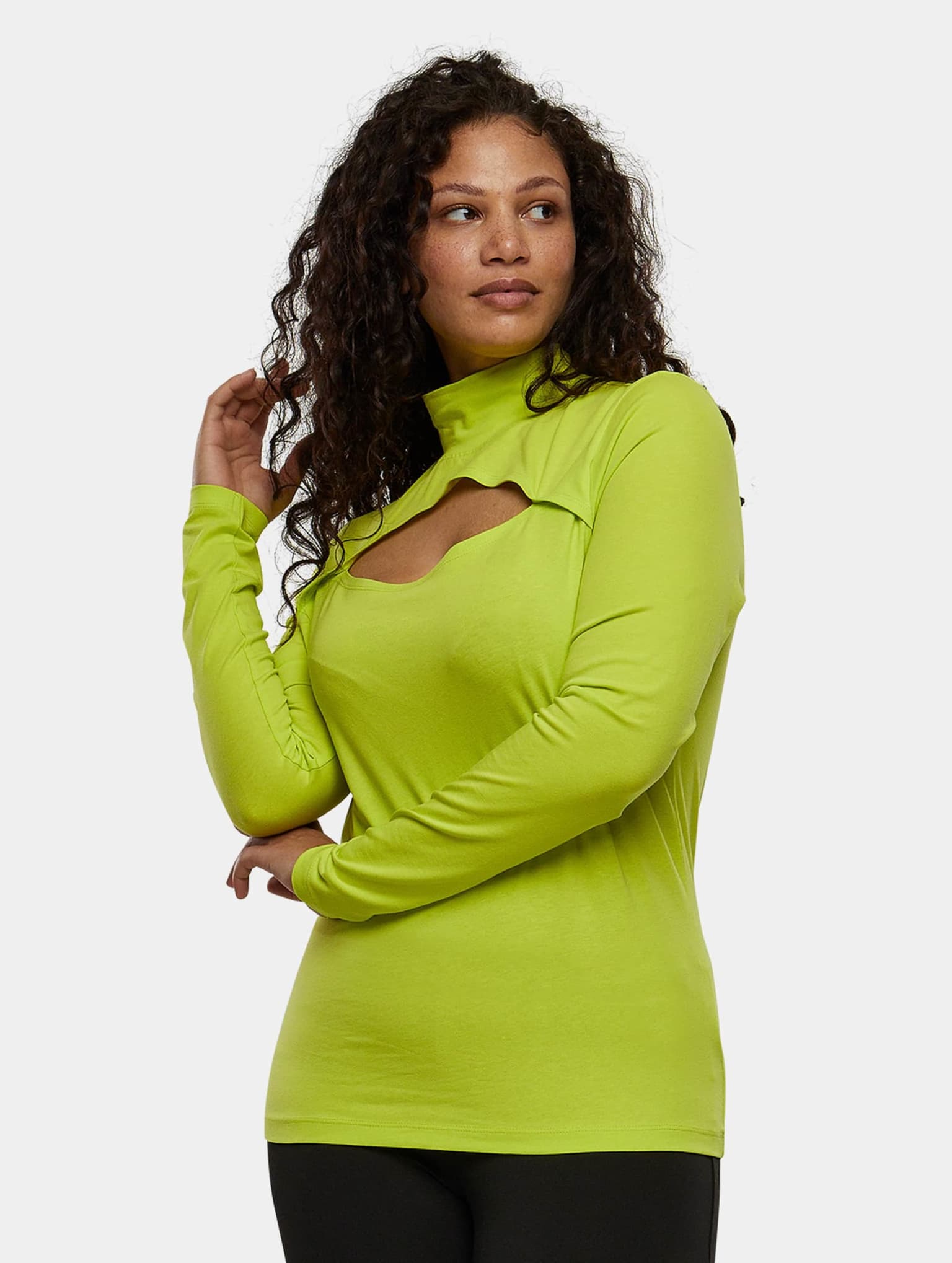 Urban Classics Ladies Cut-Out Turtleneck Longsleeve
