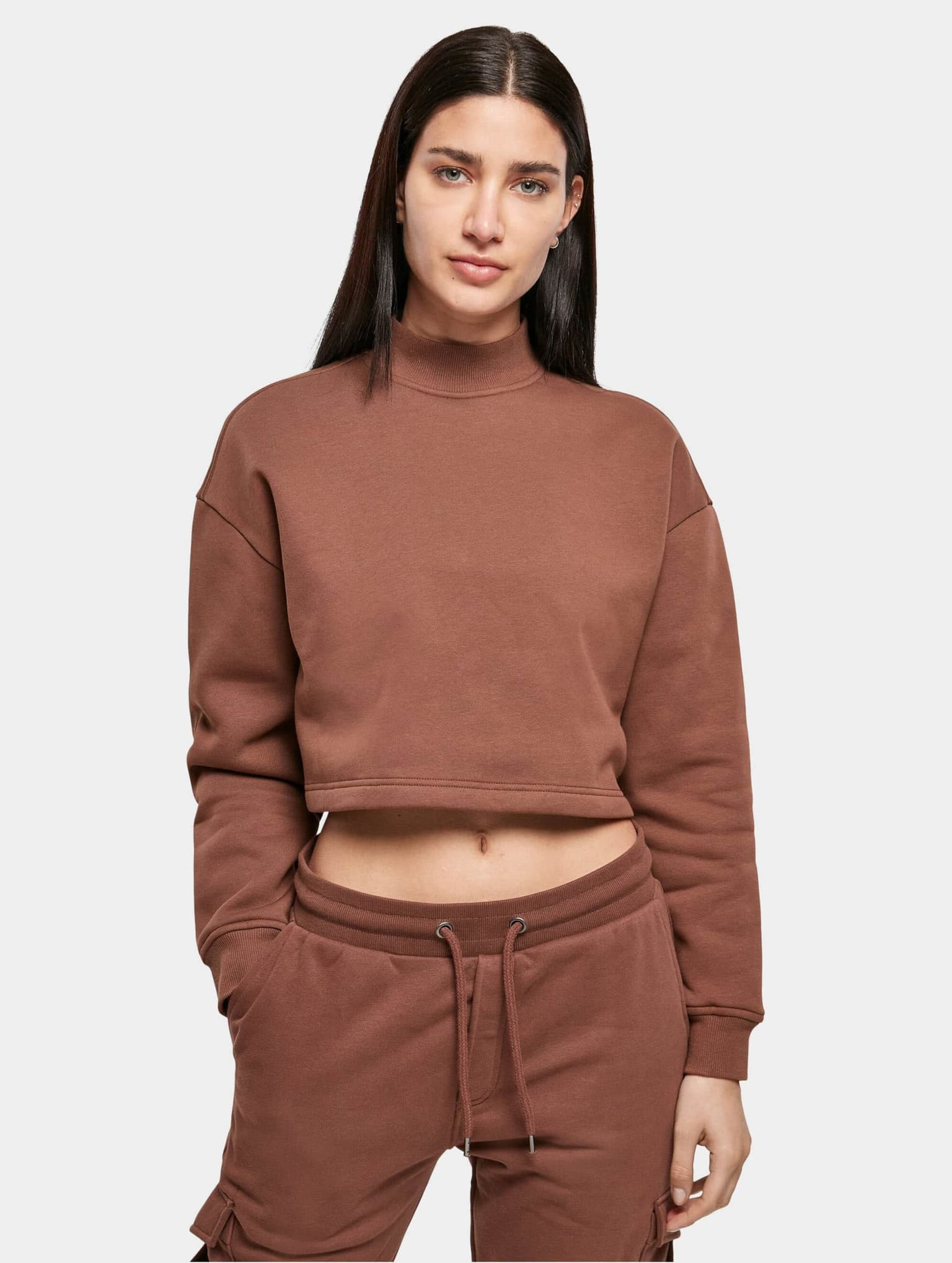 Urban Classics Ladies Cropped Oversized Sweat High Neck Crew – Bild 3