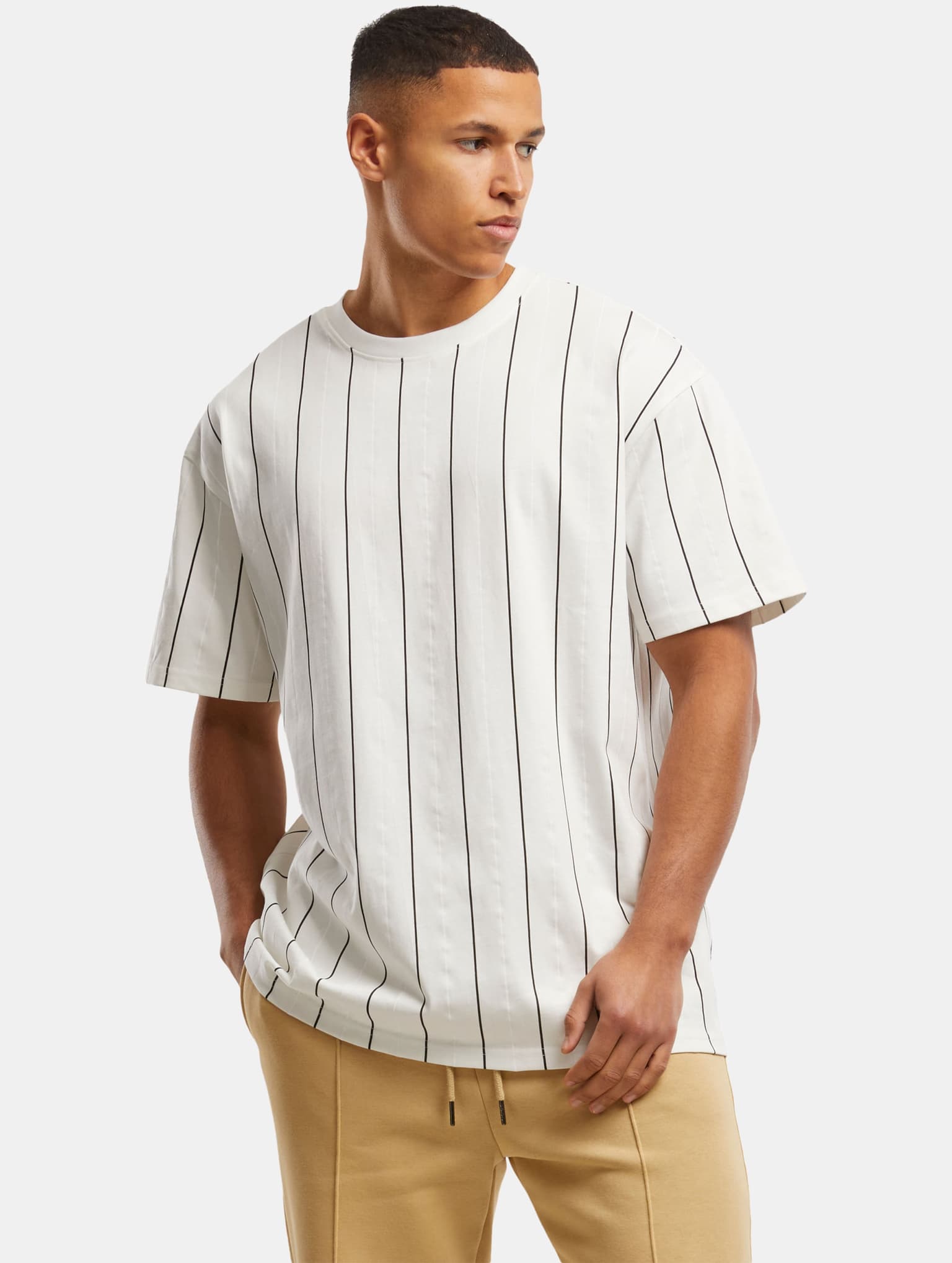 Urban Classics Printed Pinstripe Tee