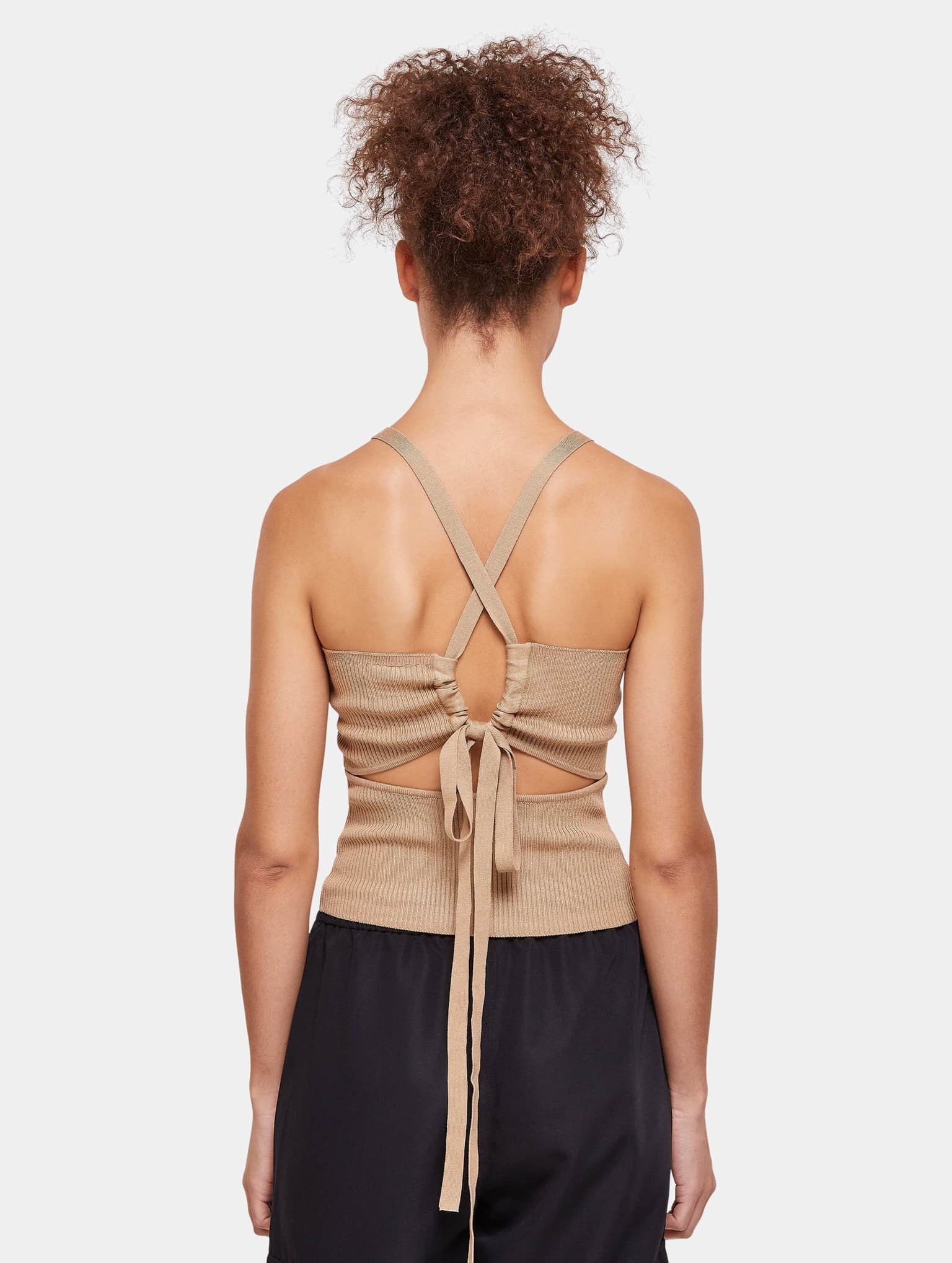 Urban Classics Ladies Rib Knit Crossed Back Top – Bild 2