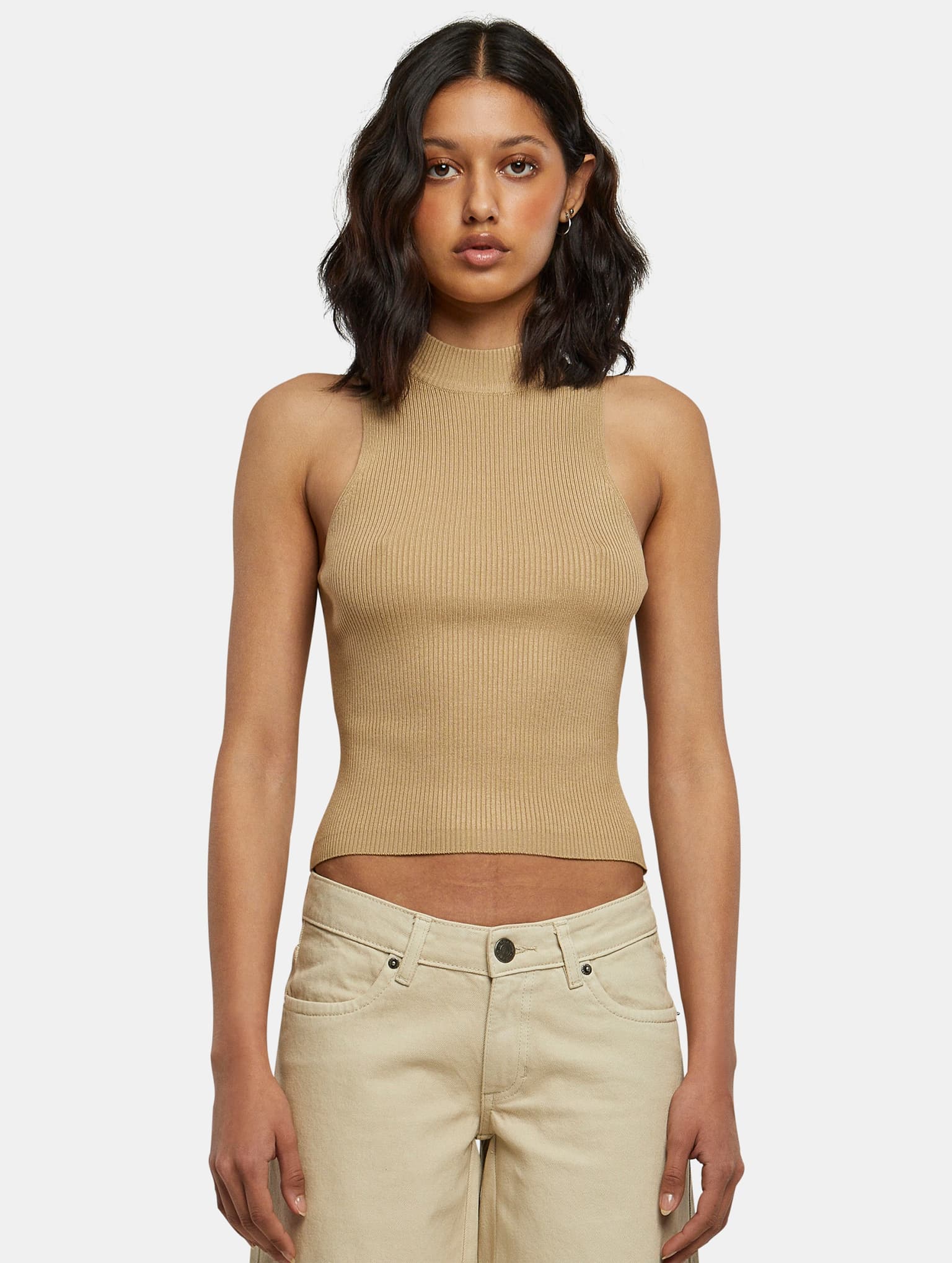 Urban Classics Ladies Short Rib Knit Turtleneck Top – Bild 3