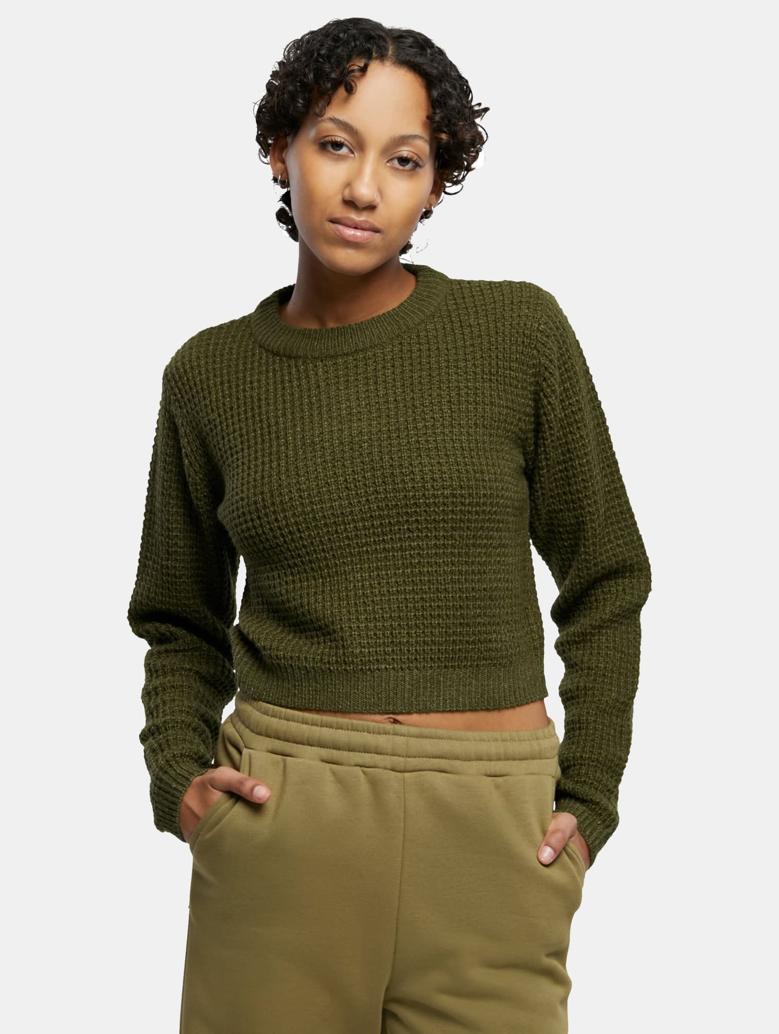 Urban Classics Ladies Short Waffle Sweater