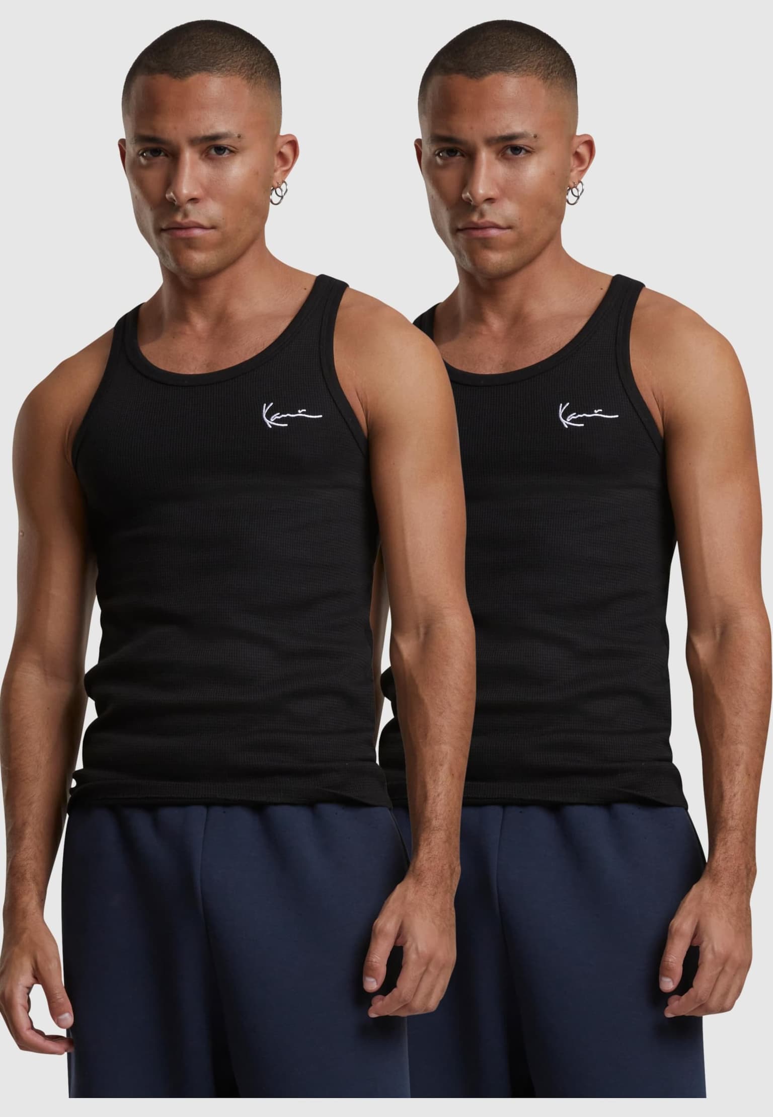 KM242-043-3 Karl Kani Chest Signature Essential Waffle Tanktop 2 Pack