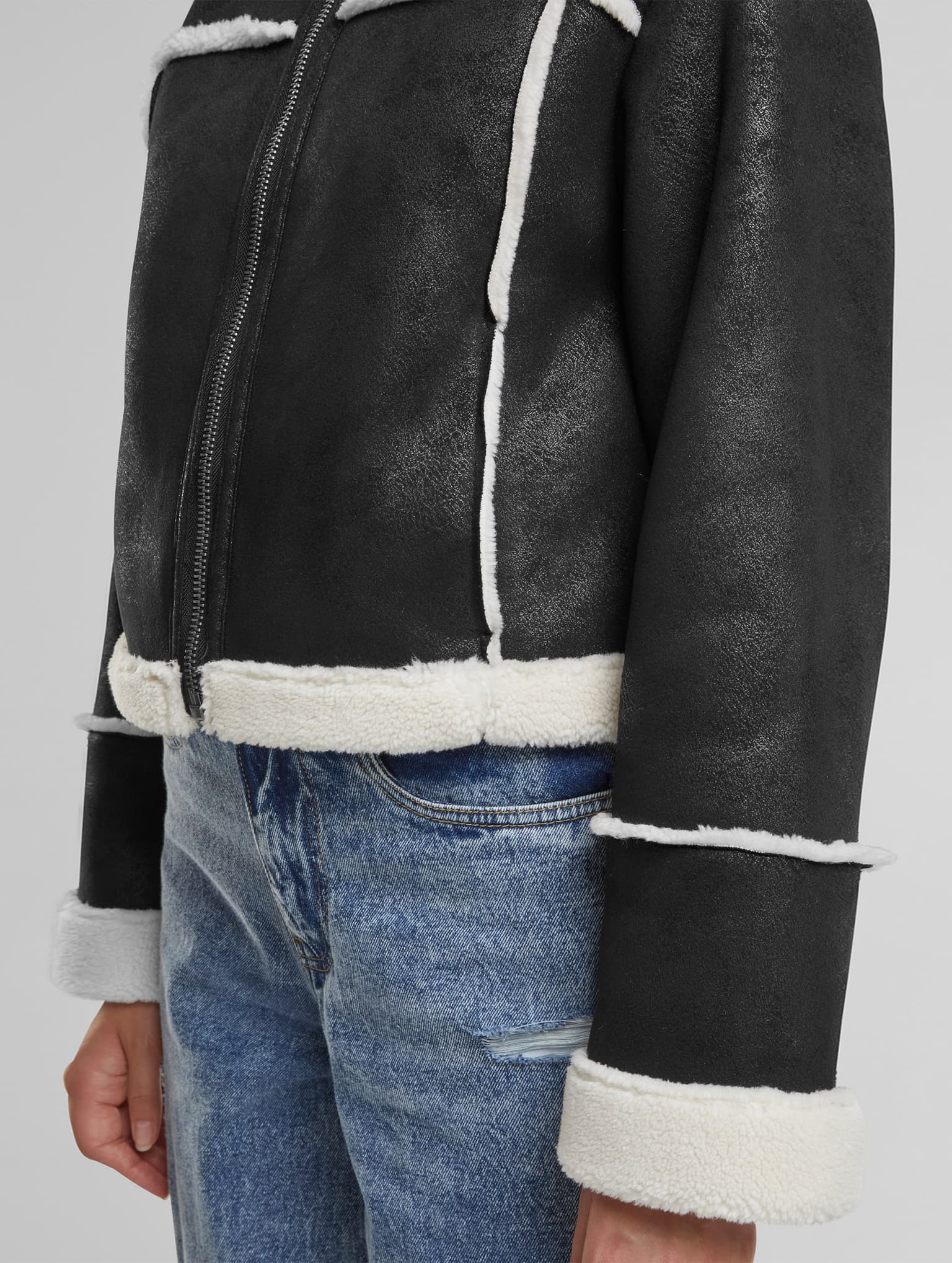 Urban Classics Ladies Shearling Übergangsjacke – Bild 4