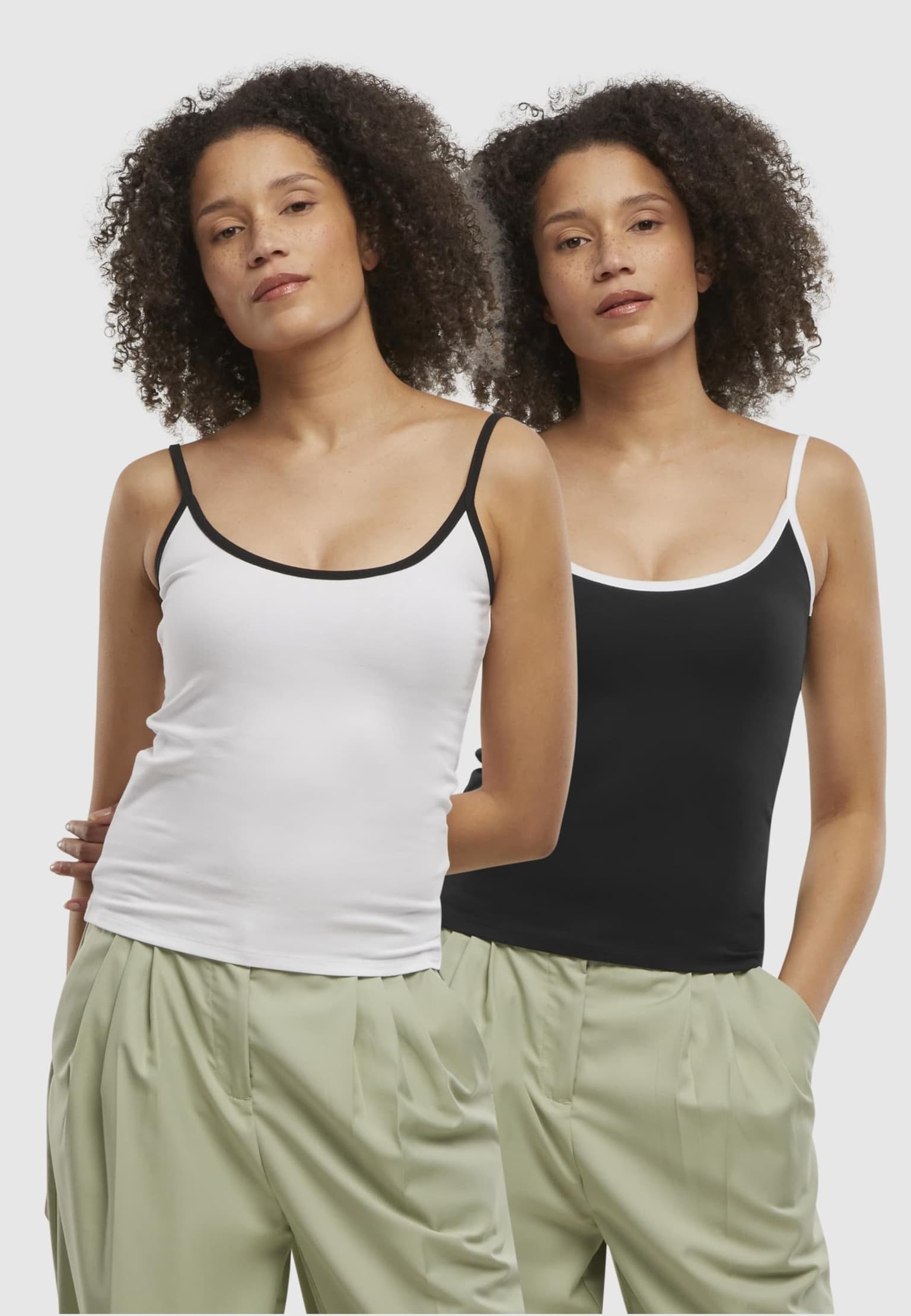 Urban Classics Ladies Contrast Basic Top 2-Pack