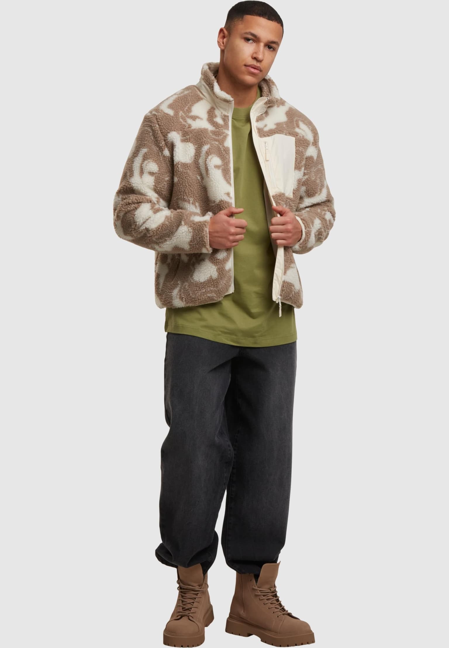 Urban Classics Pattern Teddy Trackjacket – Bild 4