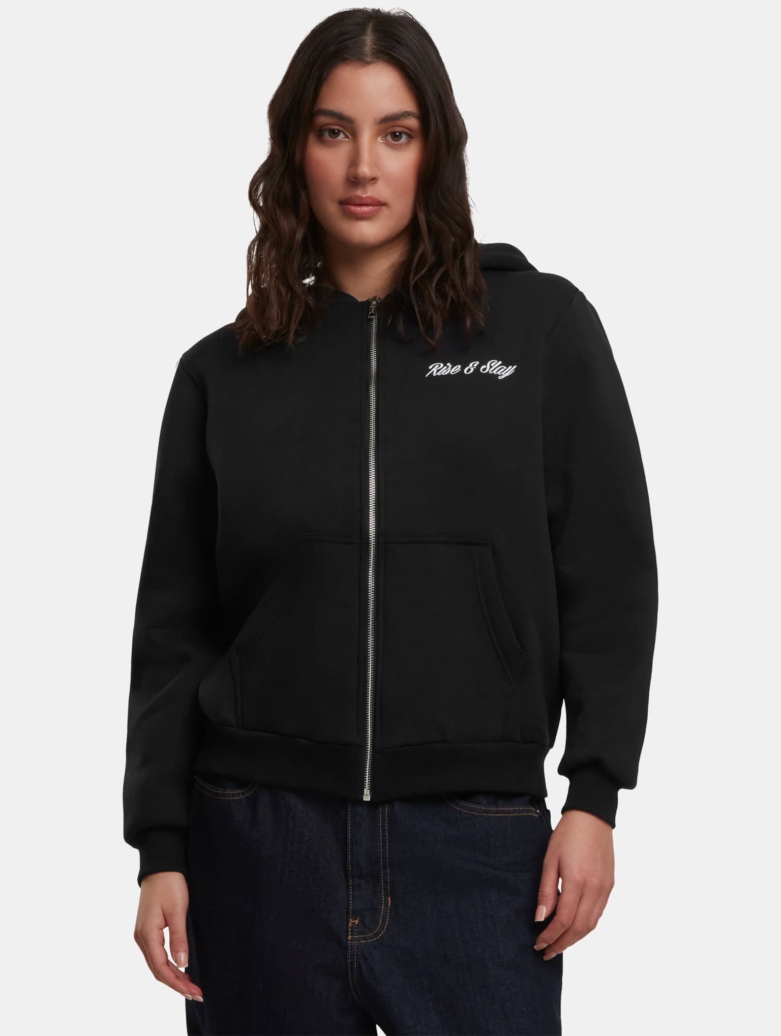 Miss Tee Rise & Slay Ladies Fluffy Zip Hoody