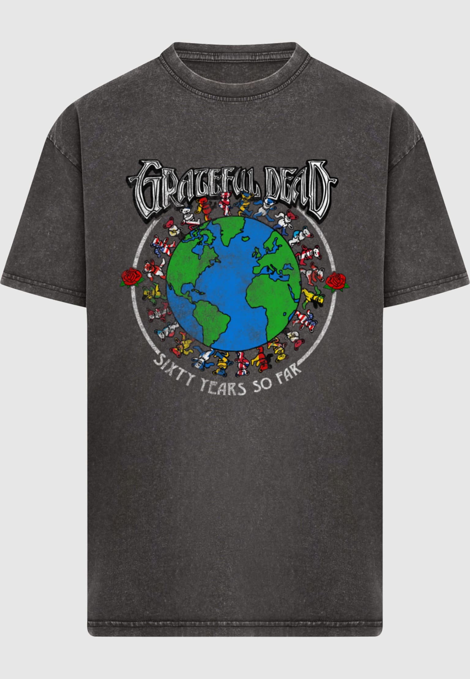 Merchcode Grateful Dead Sixty Years so far Acid Wash Oversize Tee – Bild 3