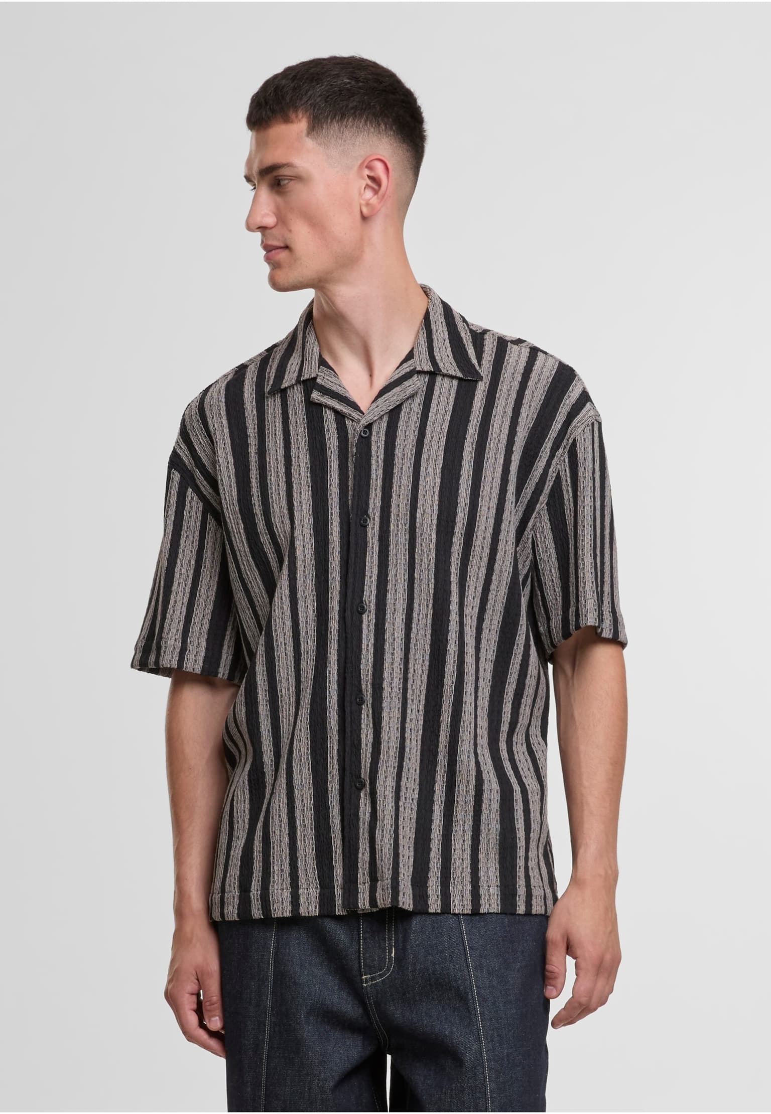 Urban Classics Two Color Striped Structured Resortshirt