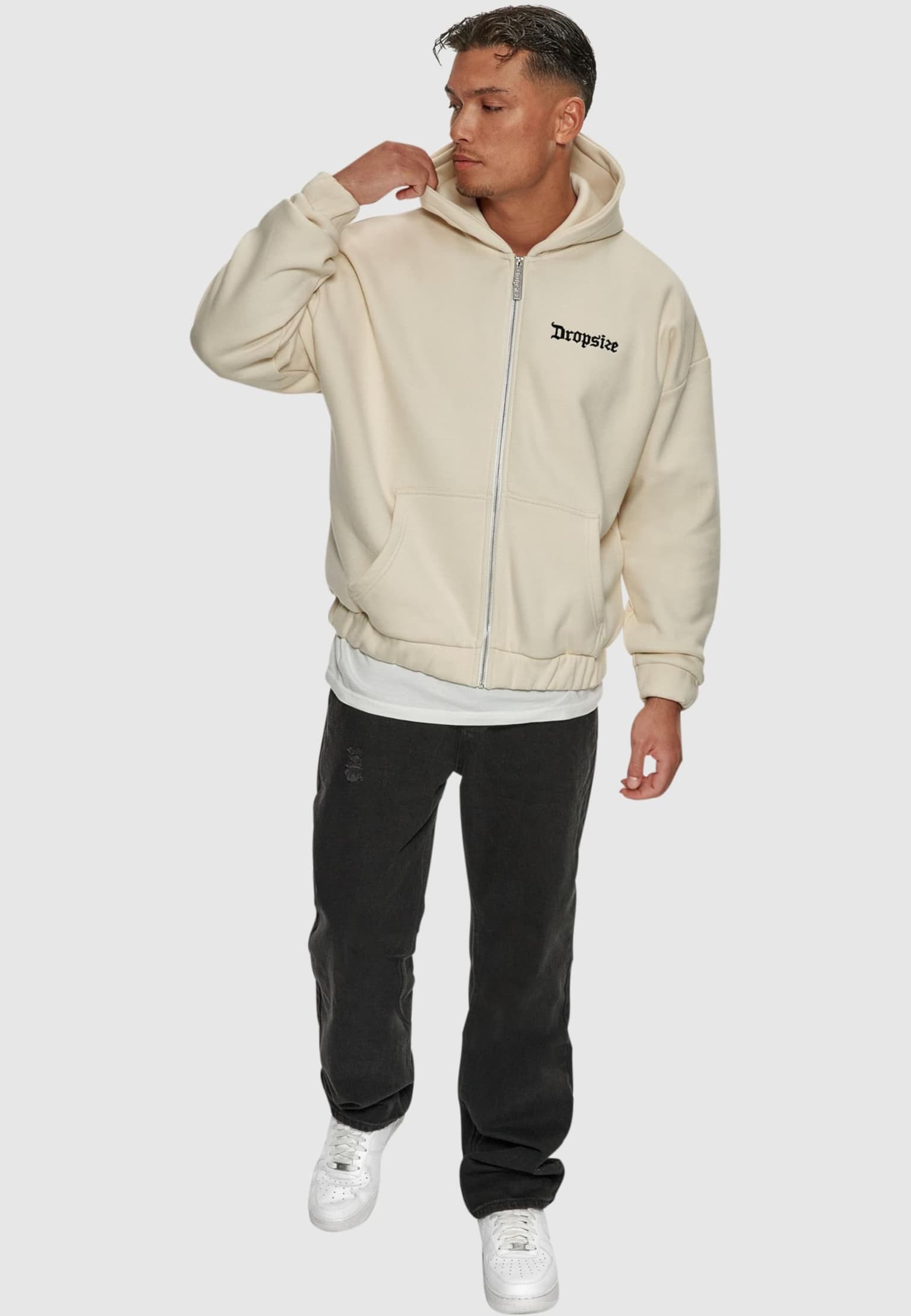 Dropsize Super Heavy Oversize Blank Zip Hoodie – Bild 3