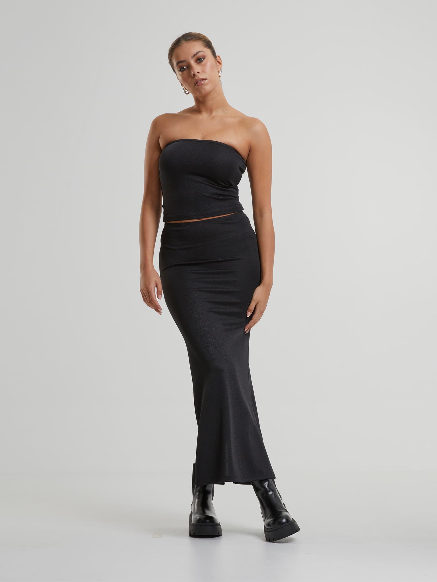 Urban Classics Ladies Glitter Maxi Skirt – Bild 4