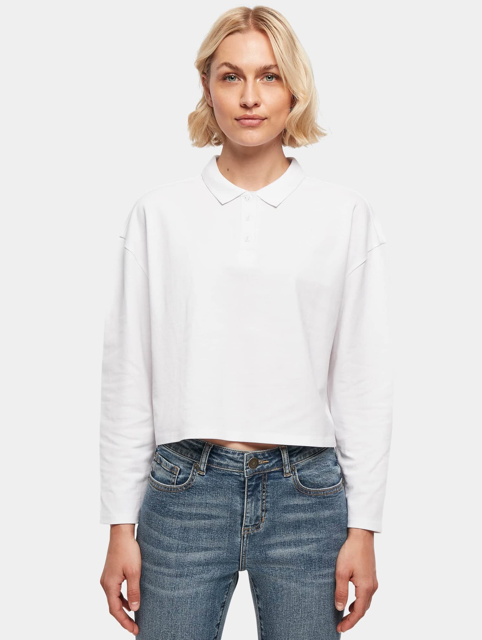 Urban Classics Ladies Short Oversized Polo Longsleeve