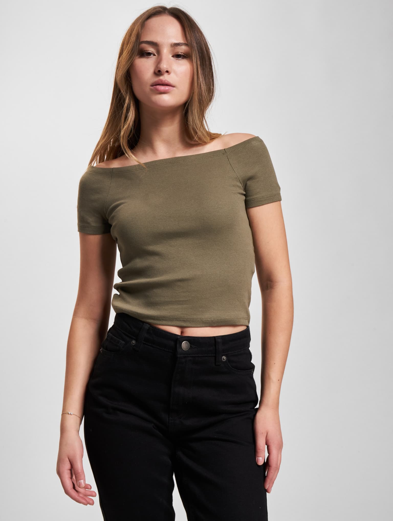 Urban Classics Ladies Off Shoulder Rib Tee 2-Pack – Bild 3