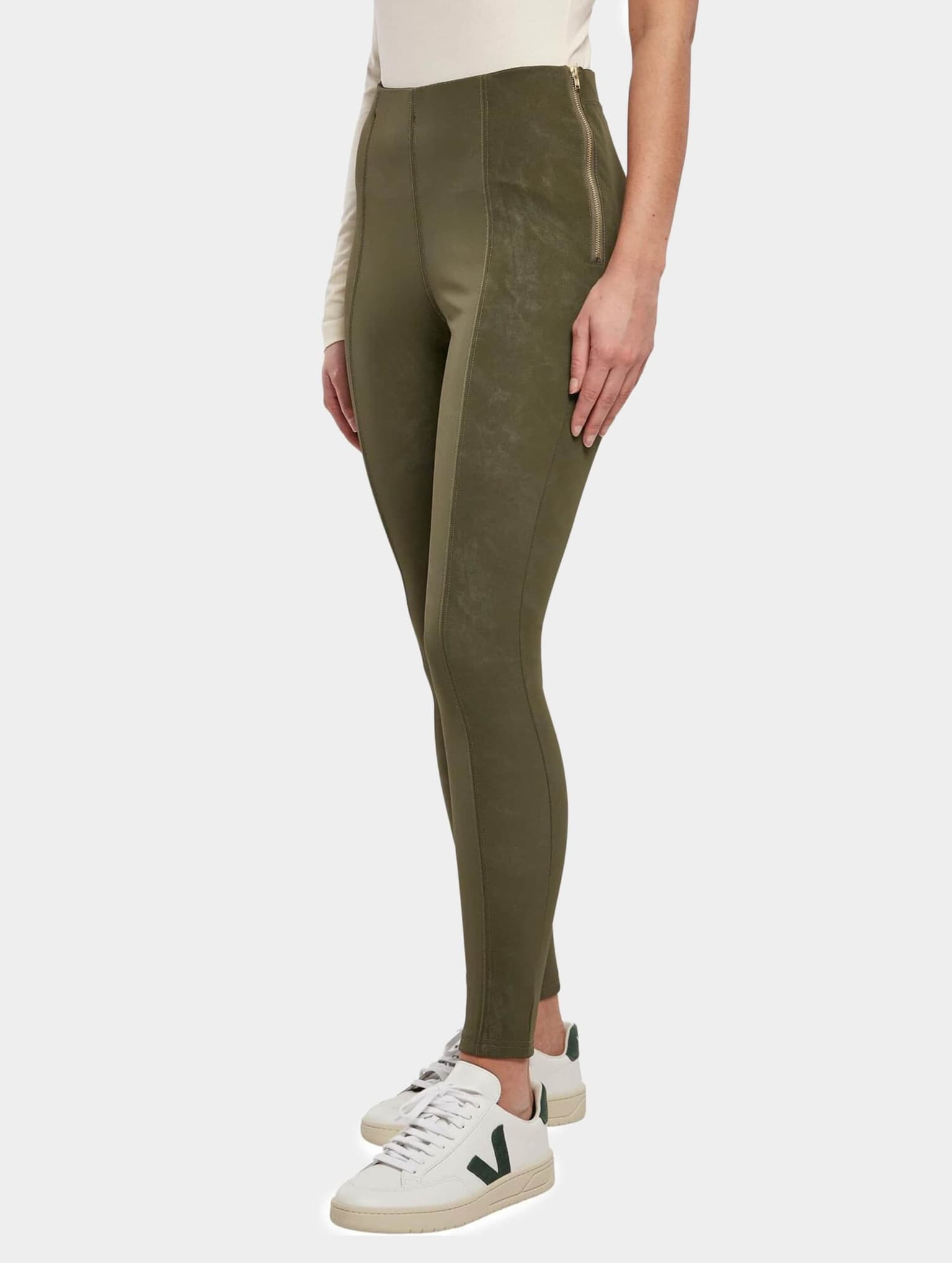 Urban Classics Ladies Washed Faux Leather Pants