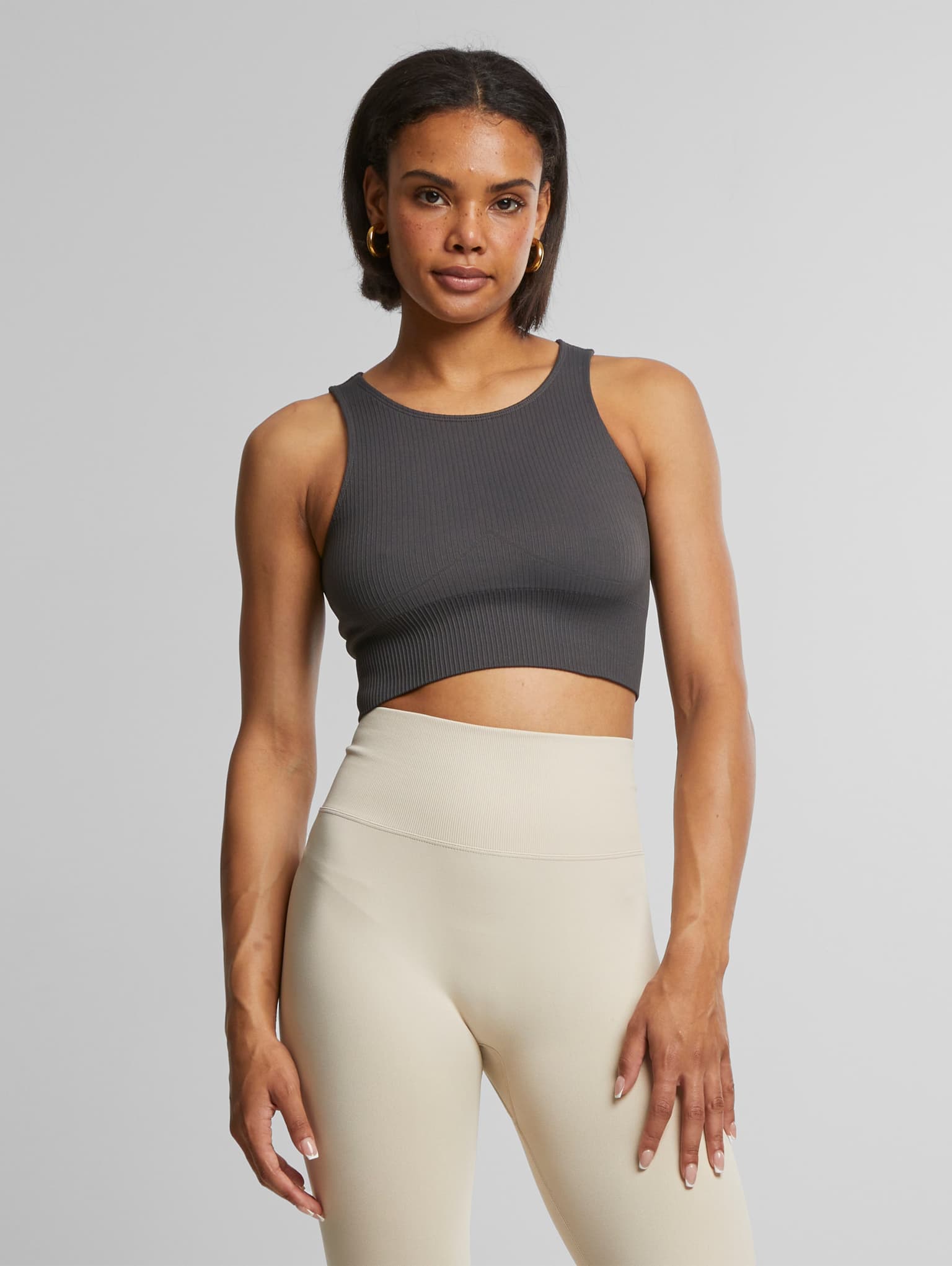 aimn aim'n Ribbed Seamless Crop Top