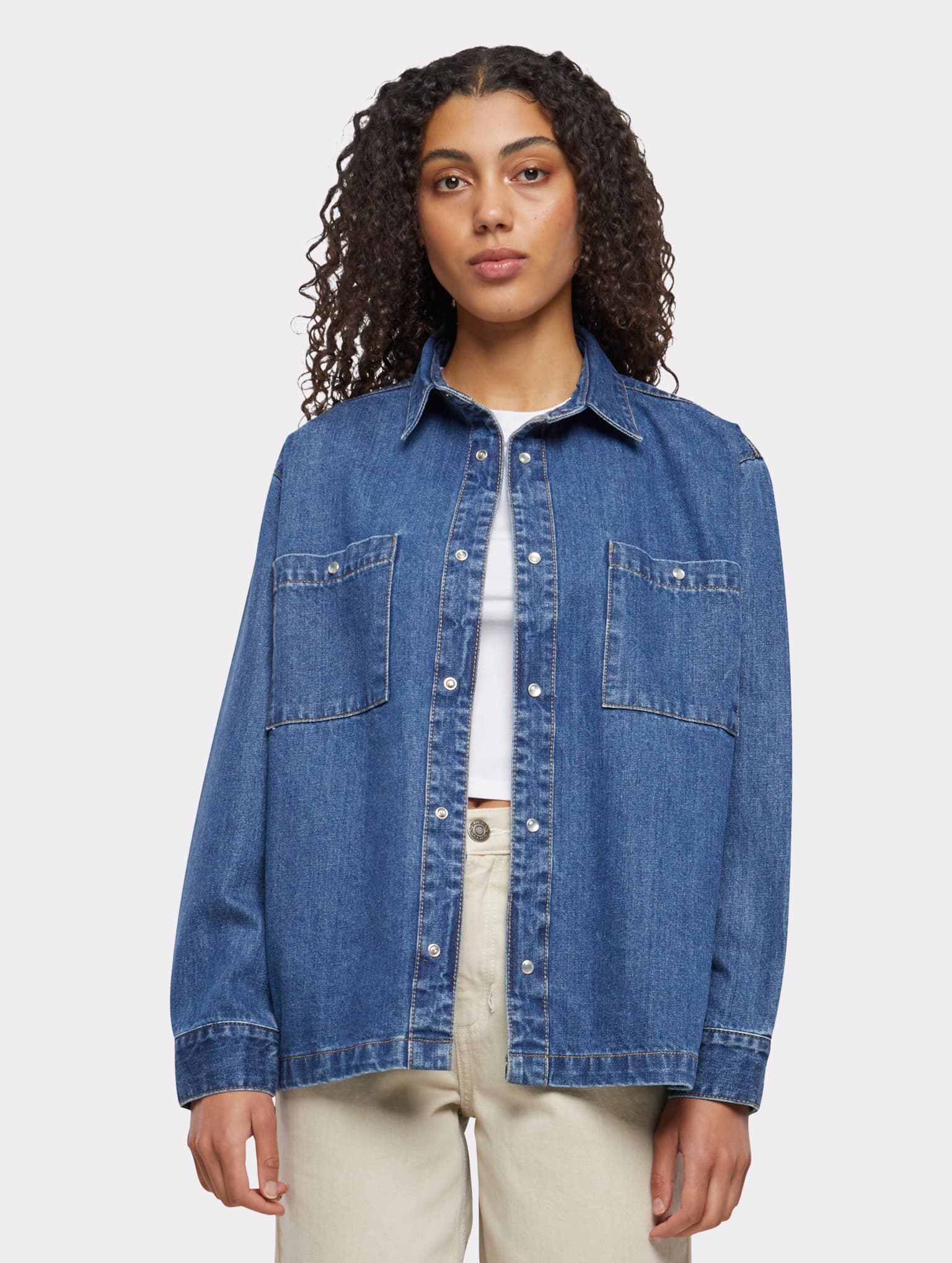 Urban Classics Ladies Oversized Denim Shirt