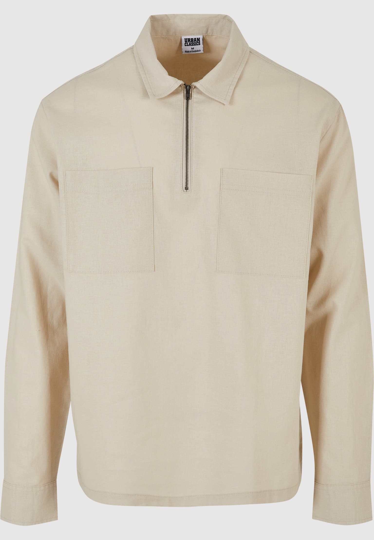Urban Classics Cotton Linen Half Zip Shirt – Bild 4