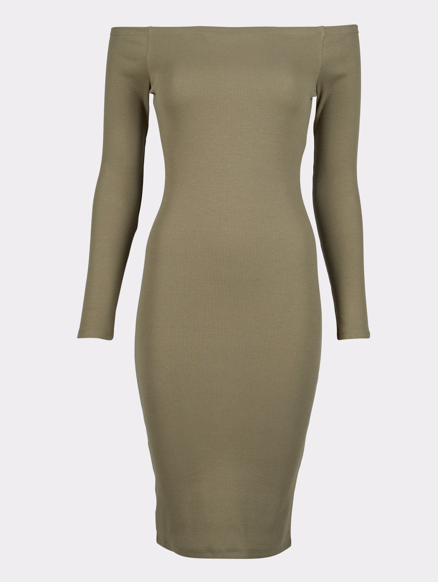 Urban Classics Ladies Off Shoulder Longsleeve Rib Dress – Bild 4
