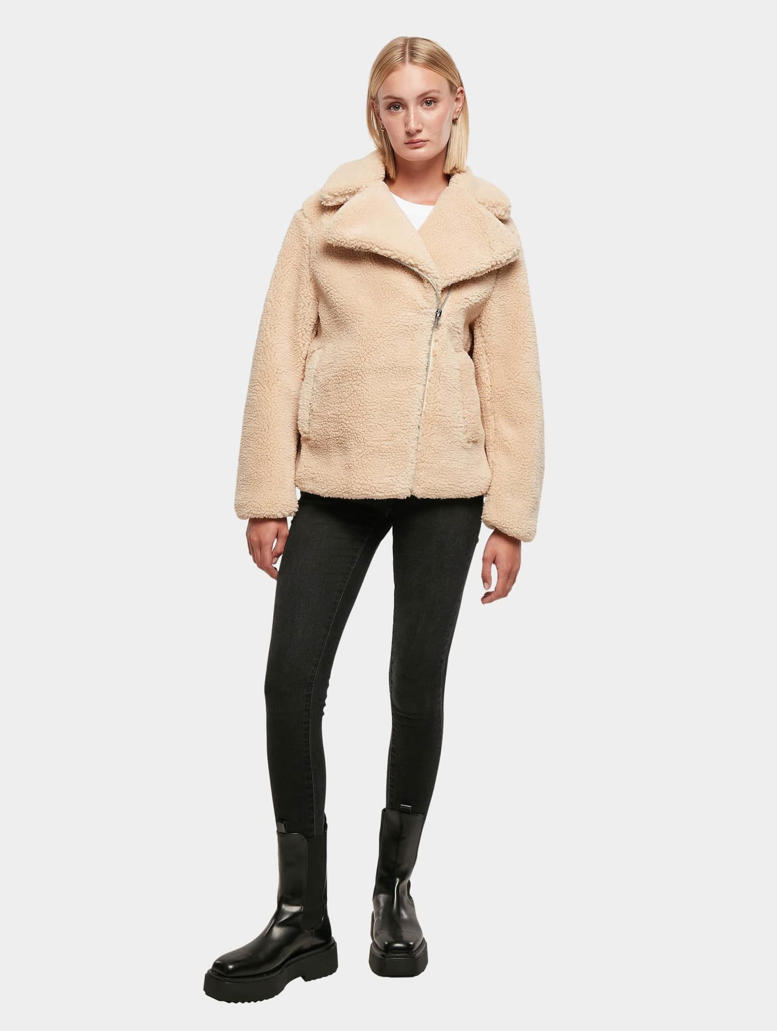 Urban Classics Ladies Sherpa Biker Jacket – Bild 4