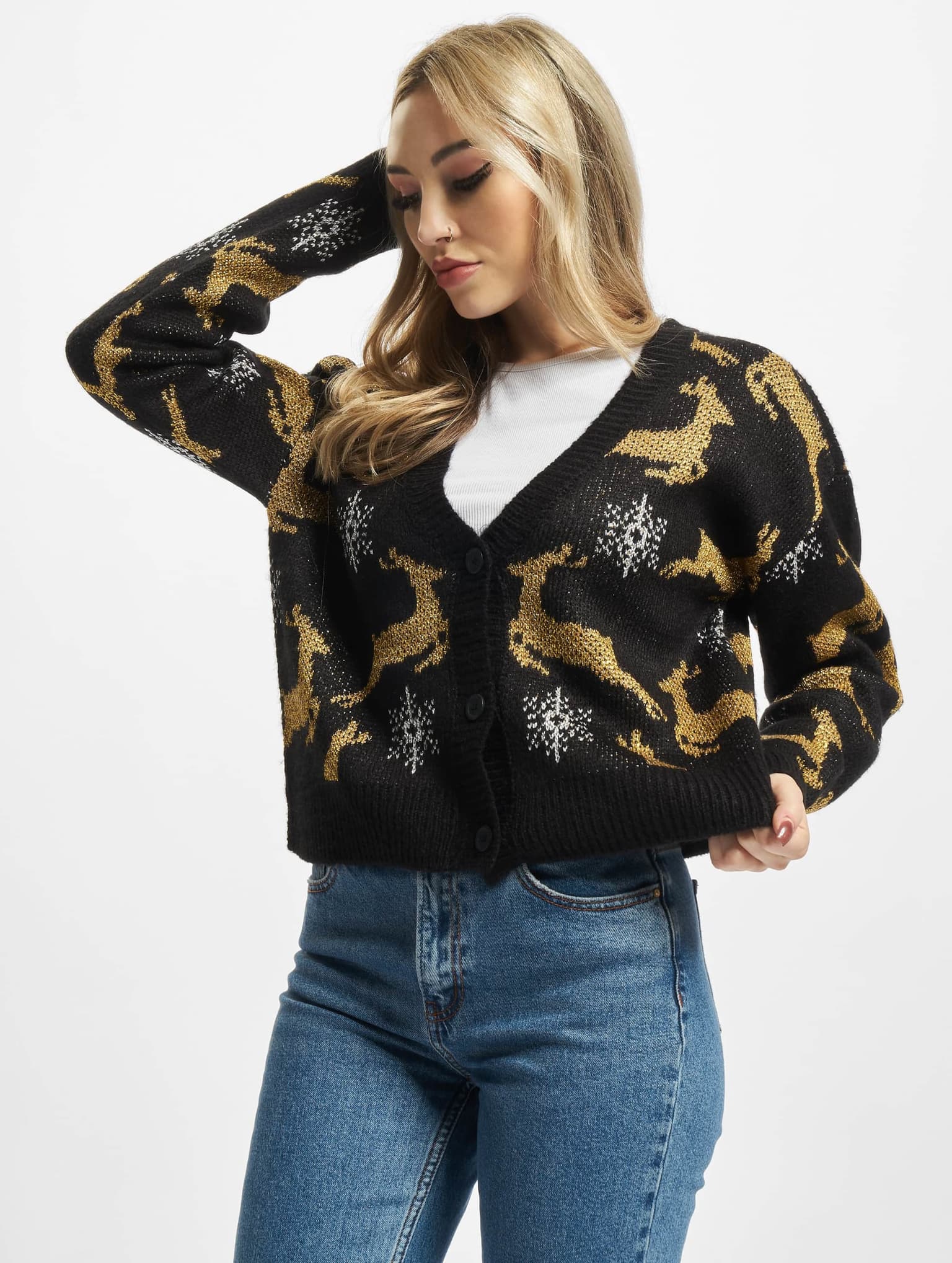 Urban Classics Ladies Short Oversized Christmas Cardigan