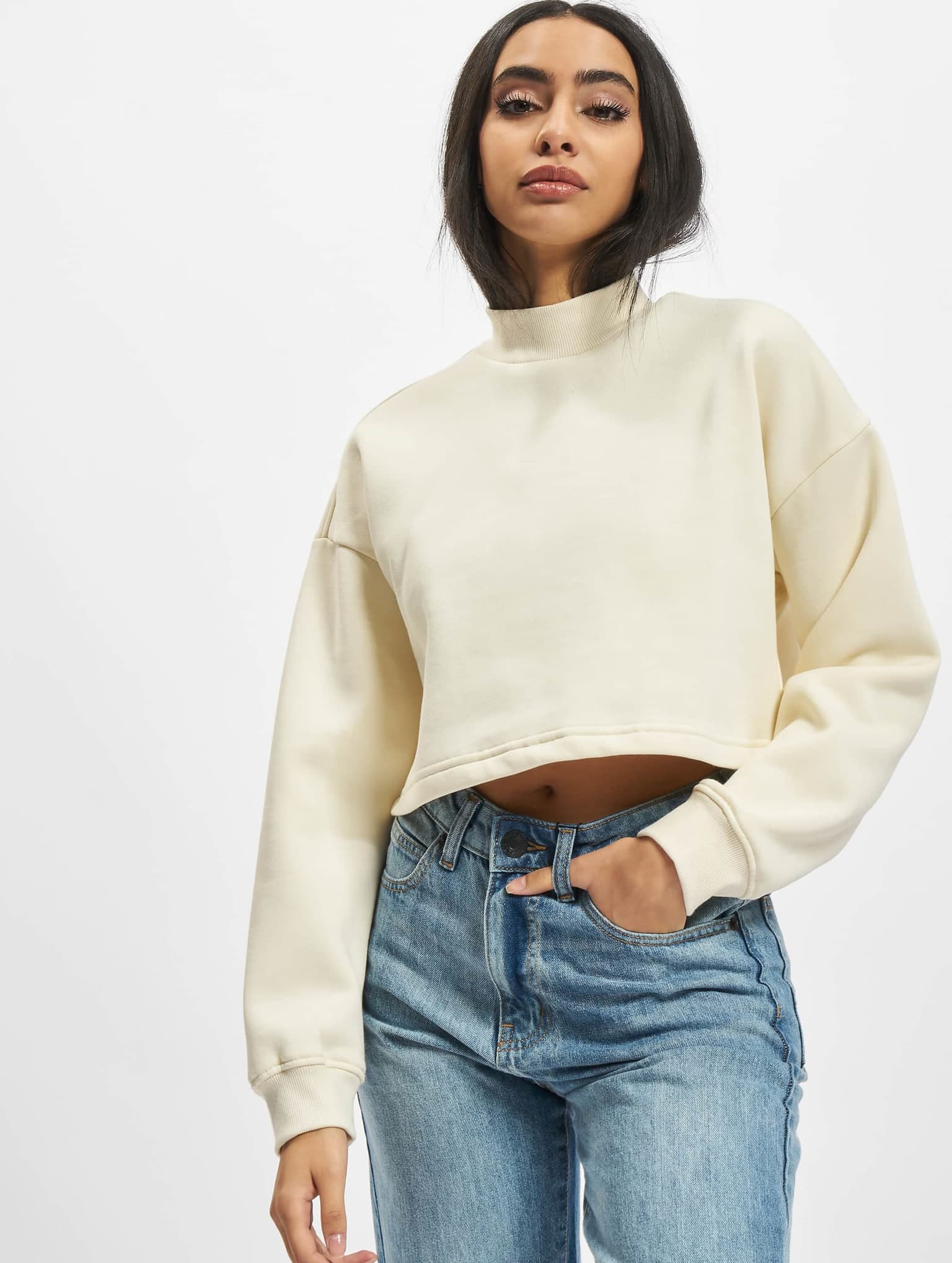 Urban Classics Ladies Cropped Oversized Sweat High Neck Crew