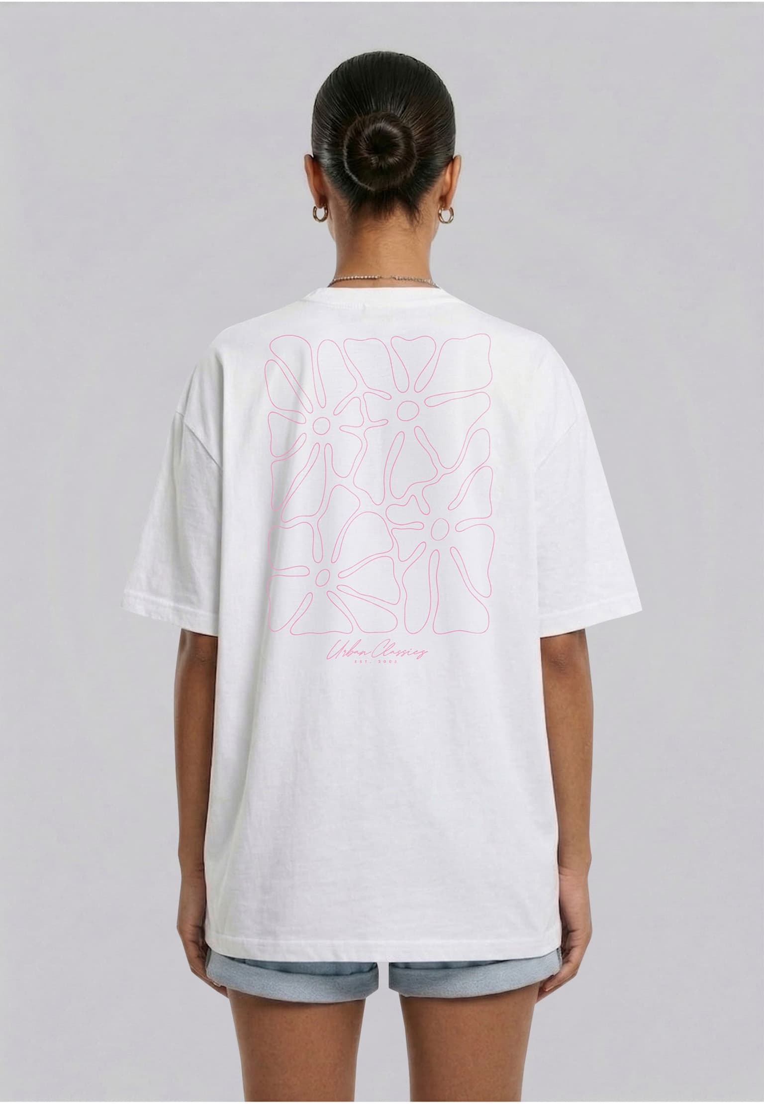 Ladies Urban Classics Flower Logo Loose Tee