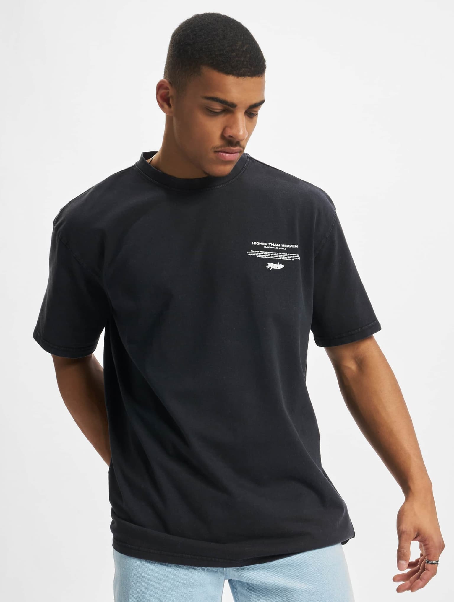 MJ Gonzales HIGHER THAN HEAVEN V.2 Acid Washed Heavy Oversize Tee