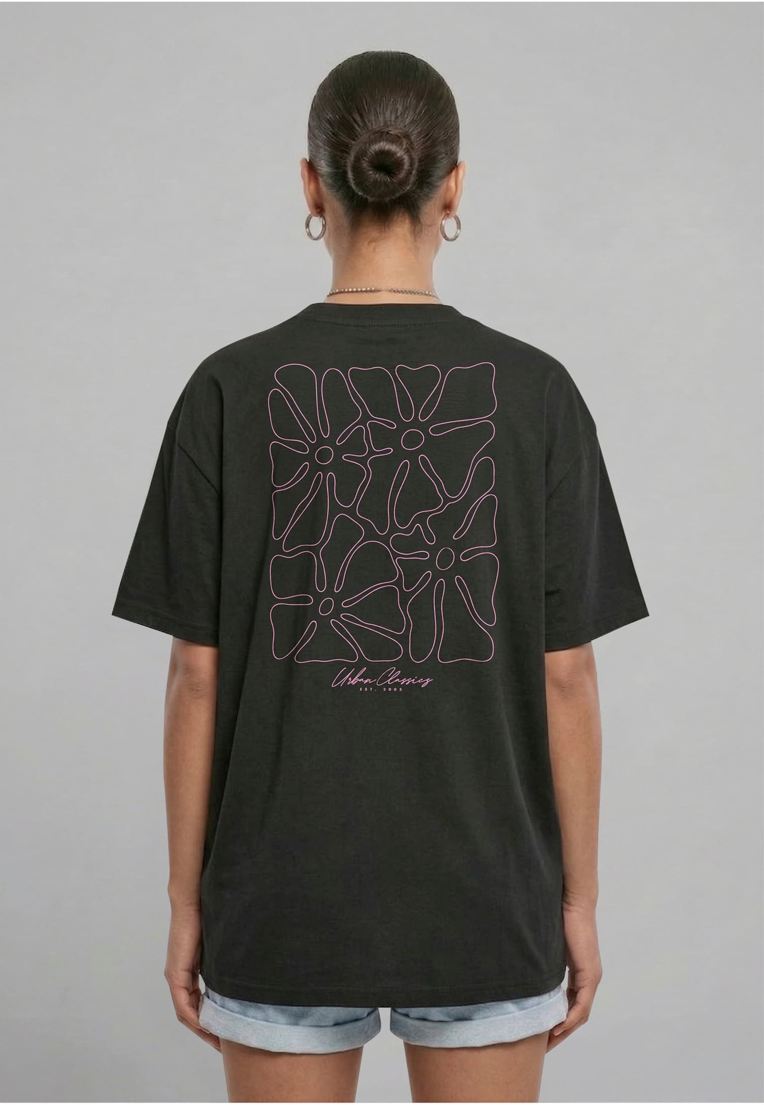 Ladies Urban Classics Flower Logo Loose Tee