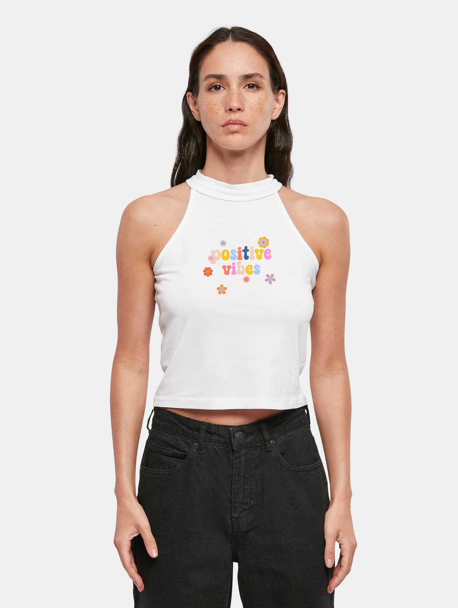 Miss Tee Positive Vibes Turtleneck Short Top