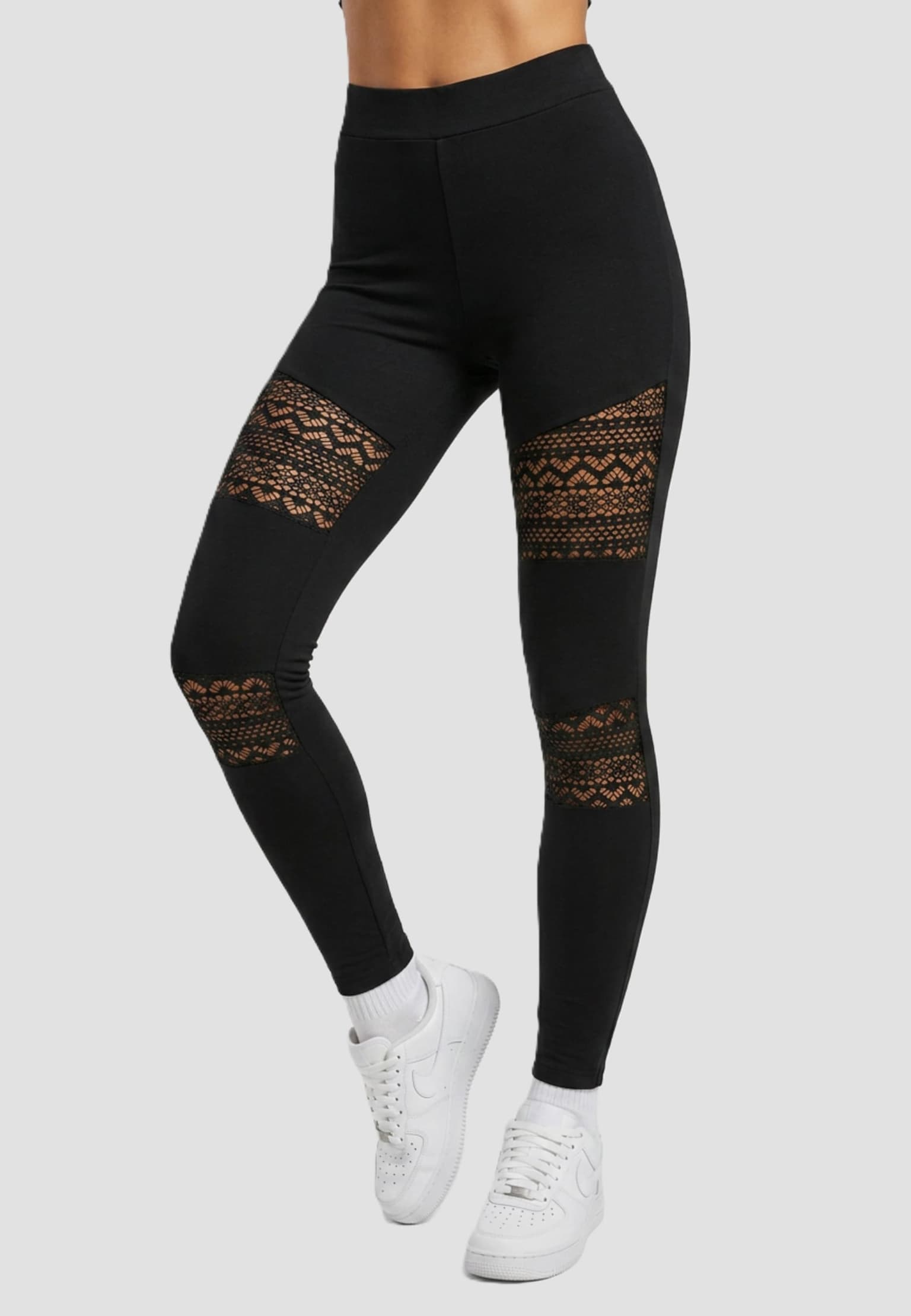 Urban Classics Ladies Crochet Lace Inset Leggings