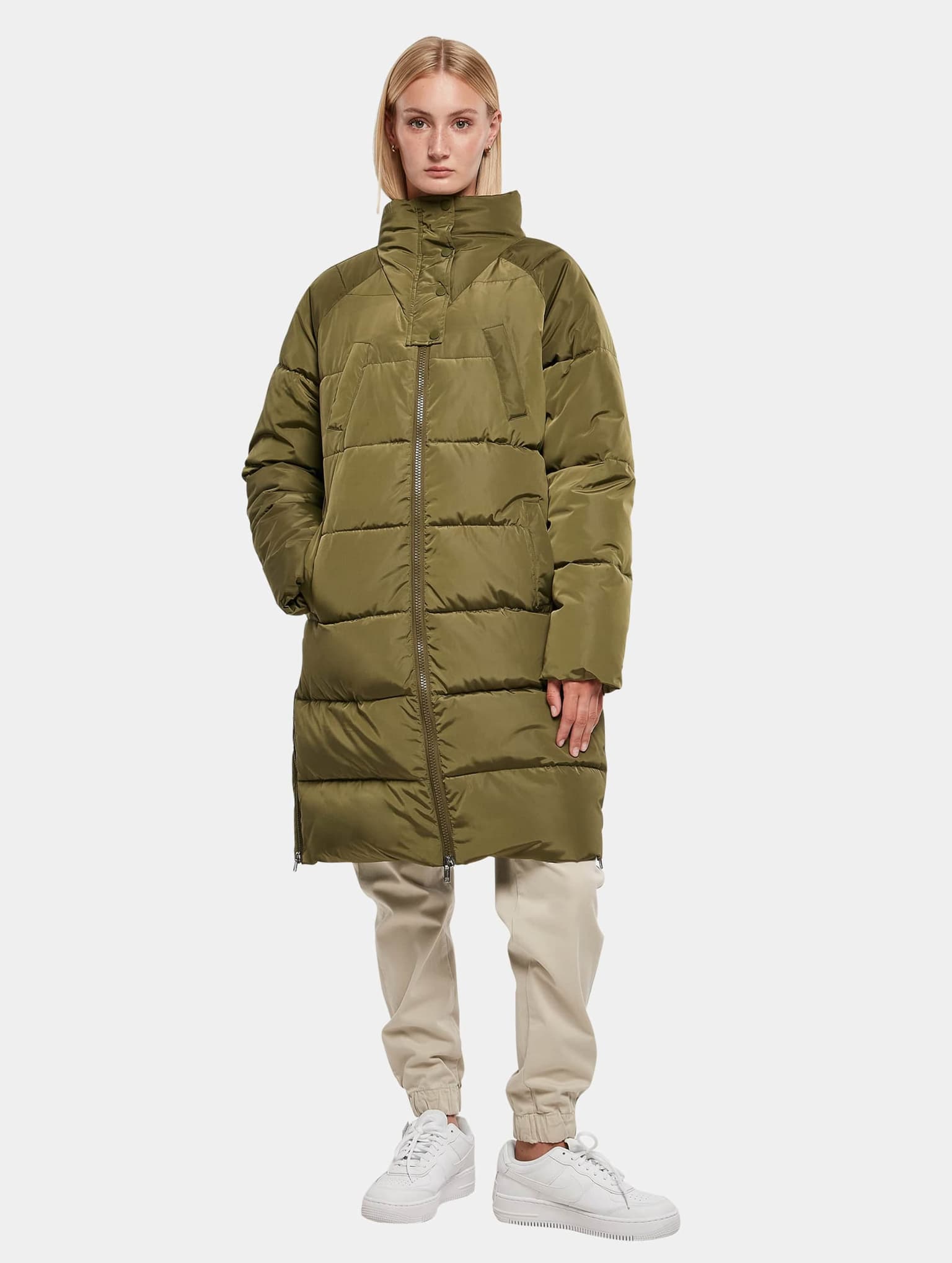 Urban Classics Ladies High Neck Puffer Coat – Bild 4