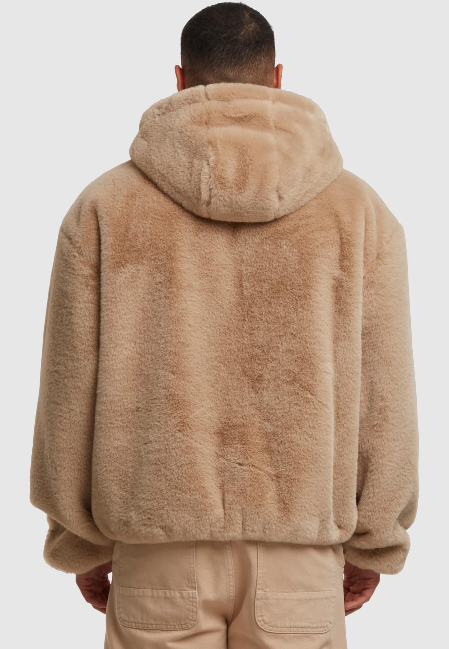 Urban Classics Full Zip Faux Fur Hoodie – Bild 2