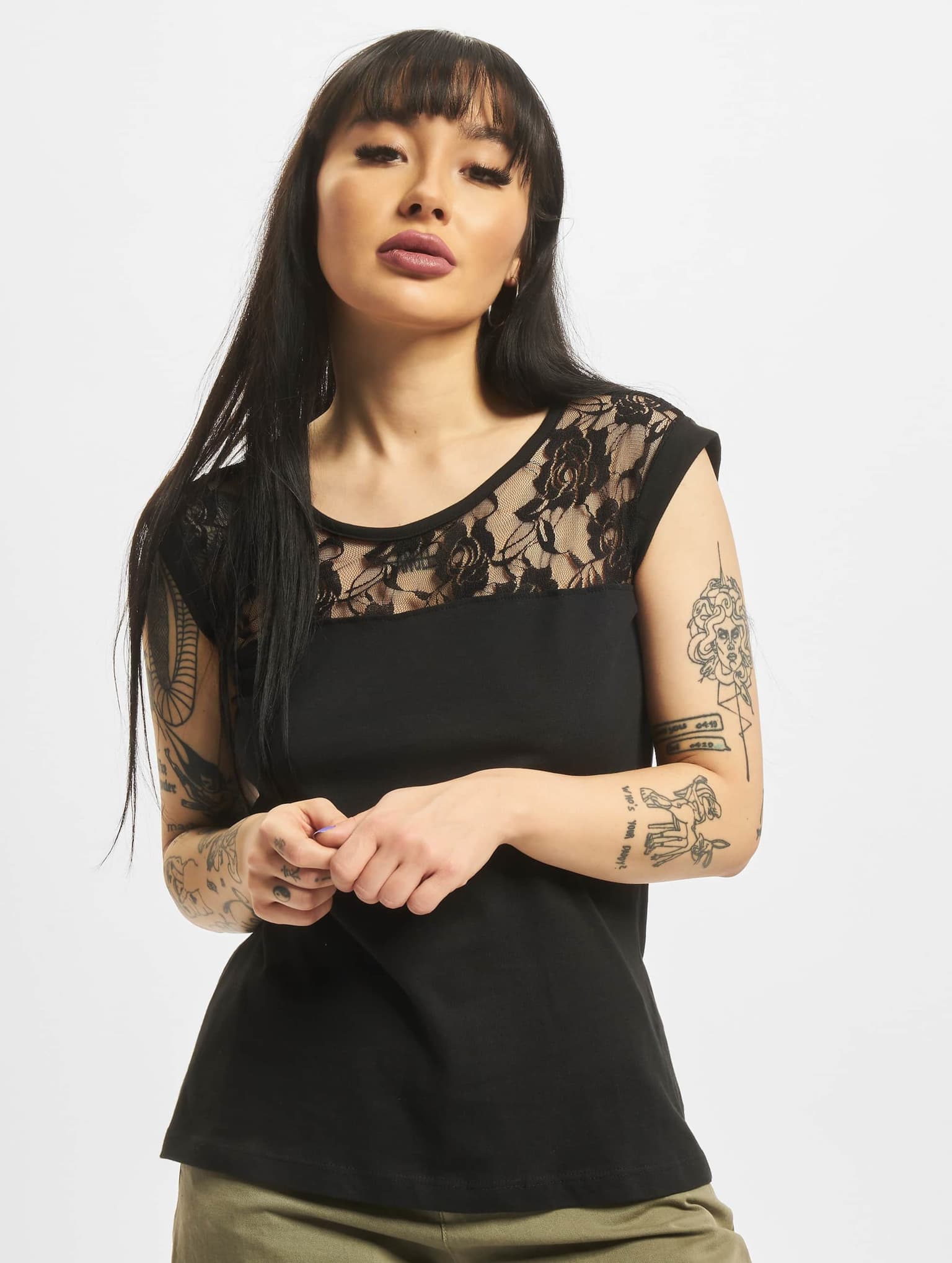 Urban Classics Ladies Top Laces Tee – Bild 3