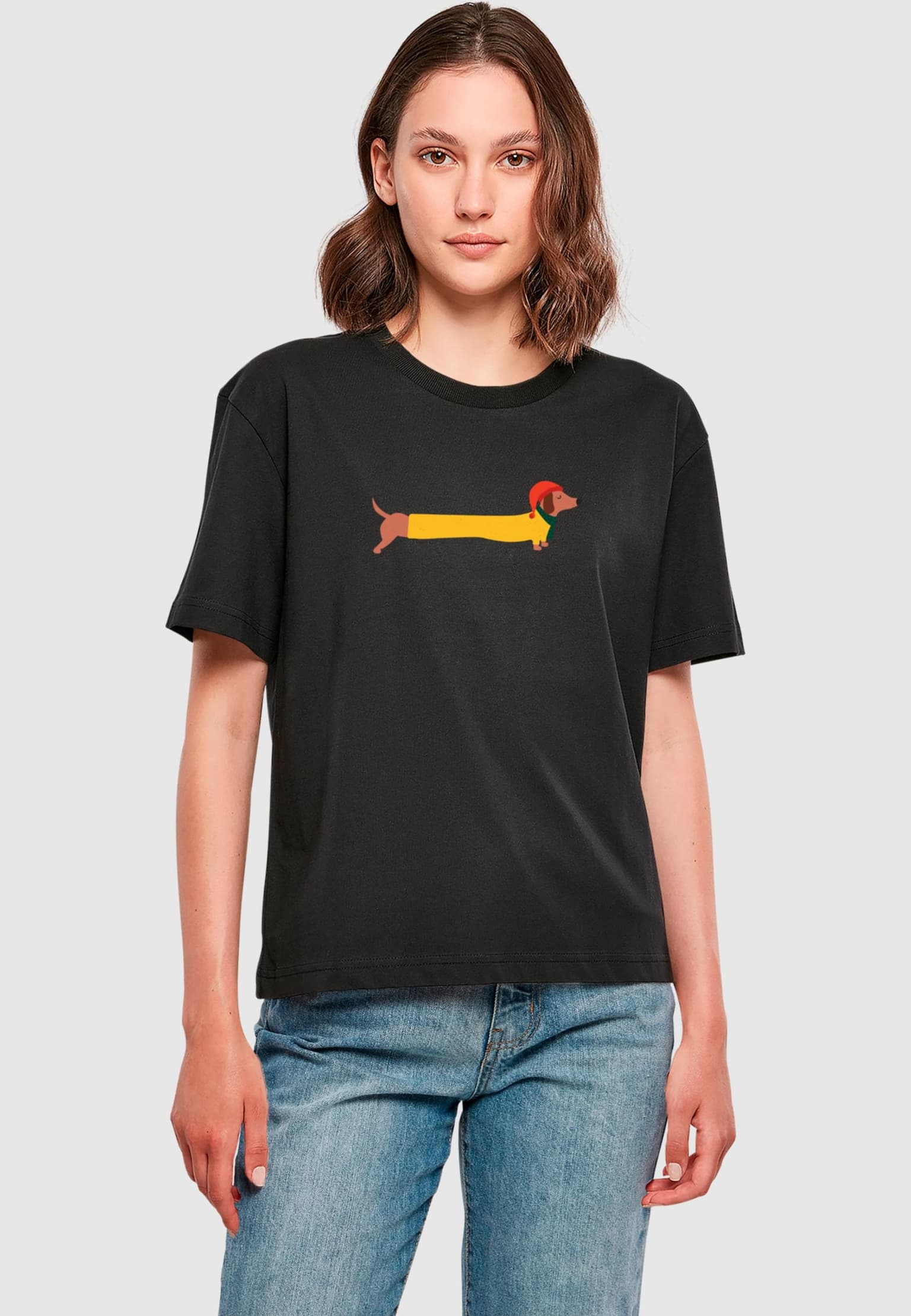 Merchcode Ladies Christmas Dog Tee