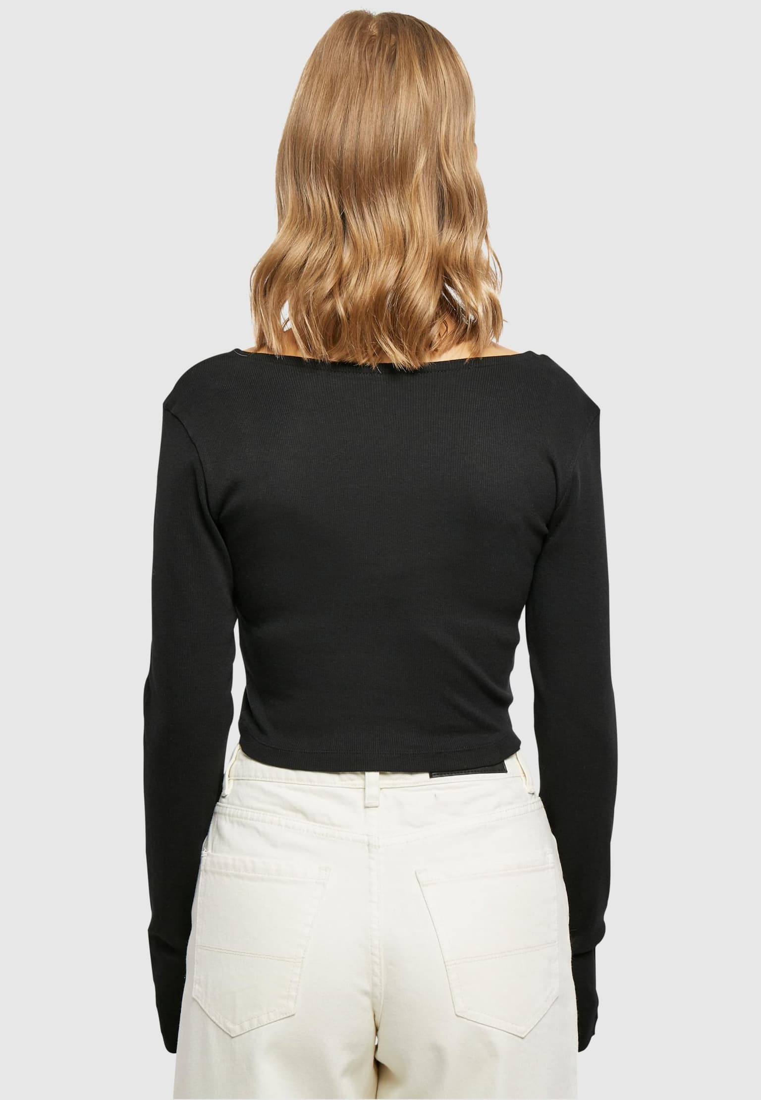 Urban Classics Ladies Short Rib Corsage Longsleeve – Bild 2