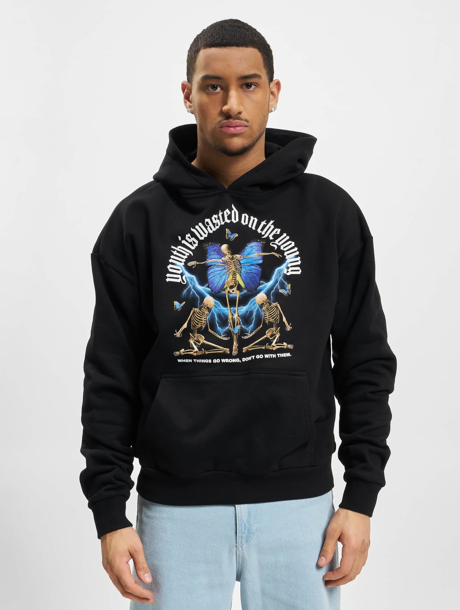 Lost Youth HOODIE BUTTERFLost black – Bild 3