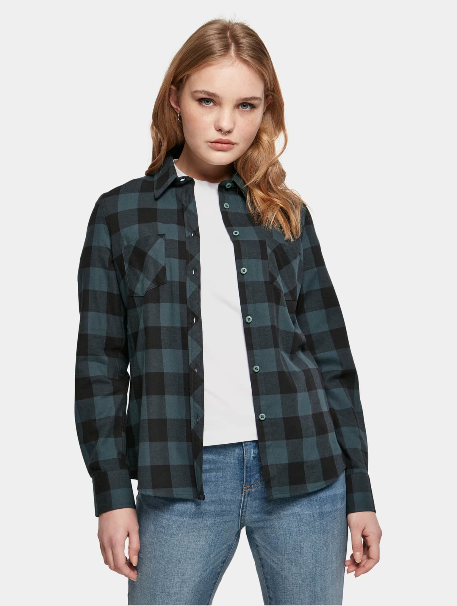 Urban Classics Ladies Turnup Checked Flanell Shirt