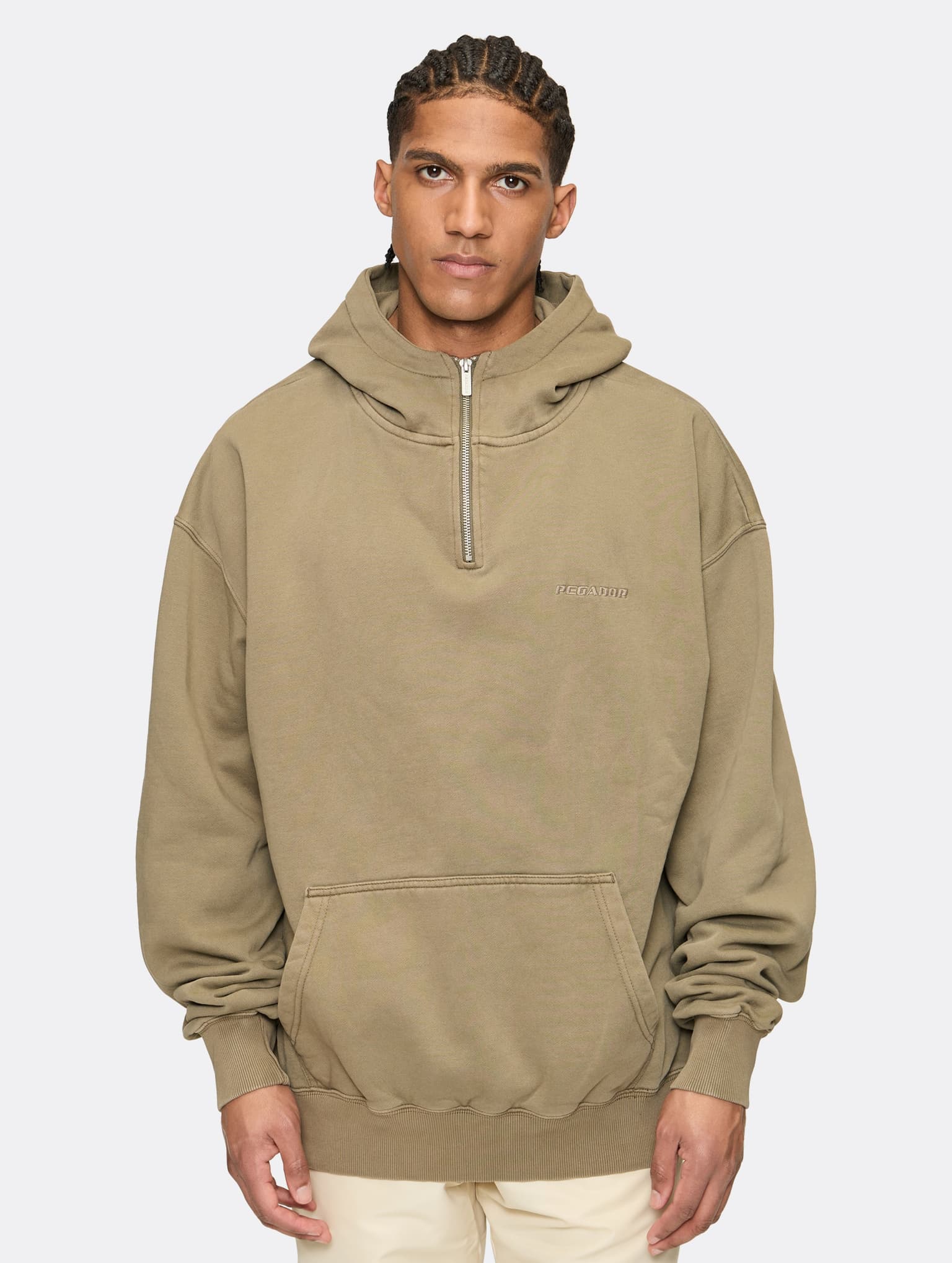 PEGADOR Logo Oversized Halfzip Hoodie