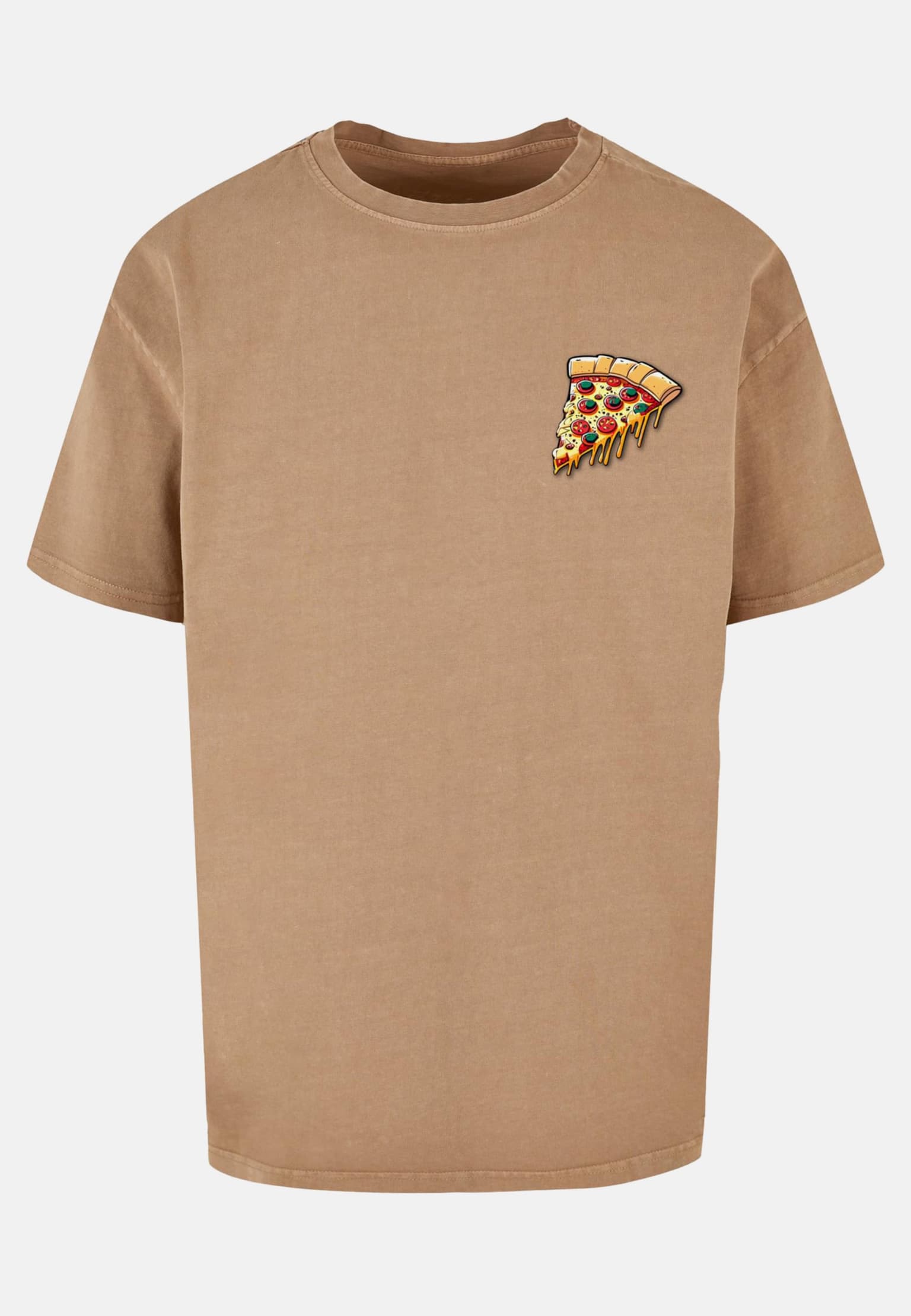 Merchcode POD Pizza Comic Acid Washed Oversized Tee – Bild 3