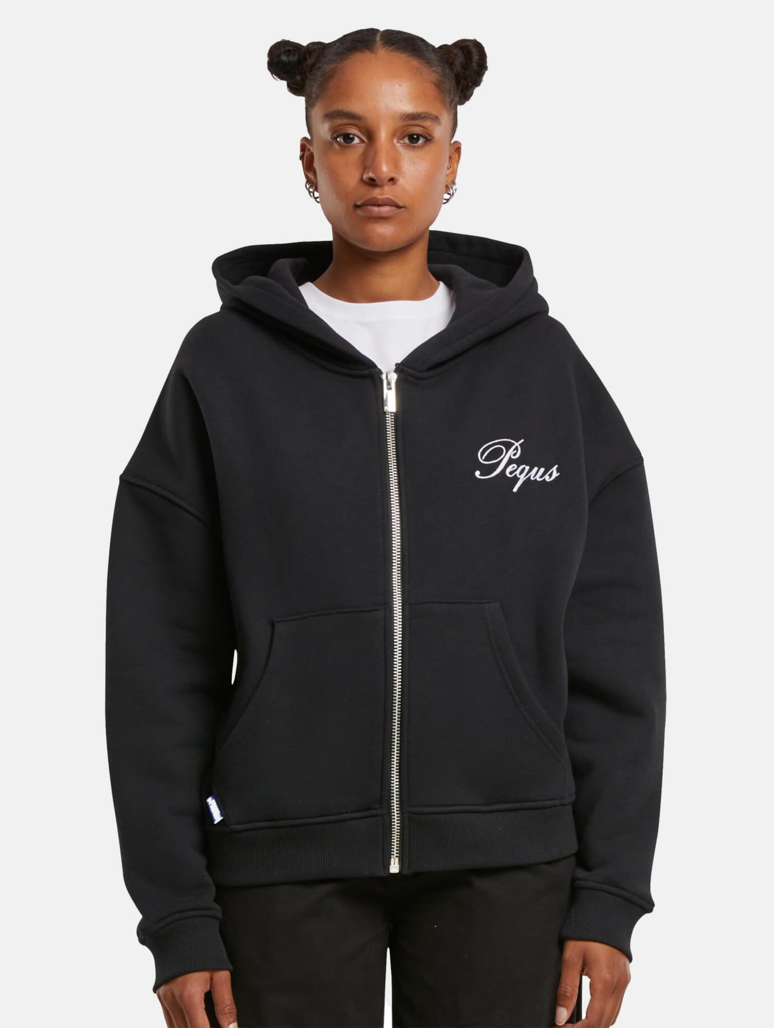PEQUS Cropped Handwritten Logo Zip Hoodie – Bild 3