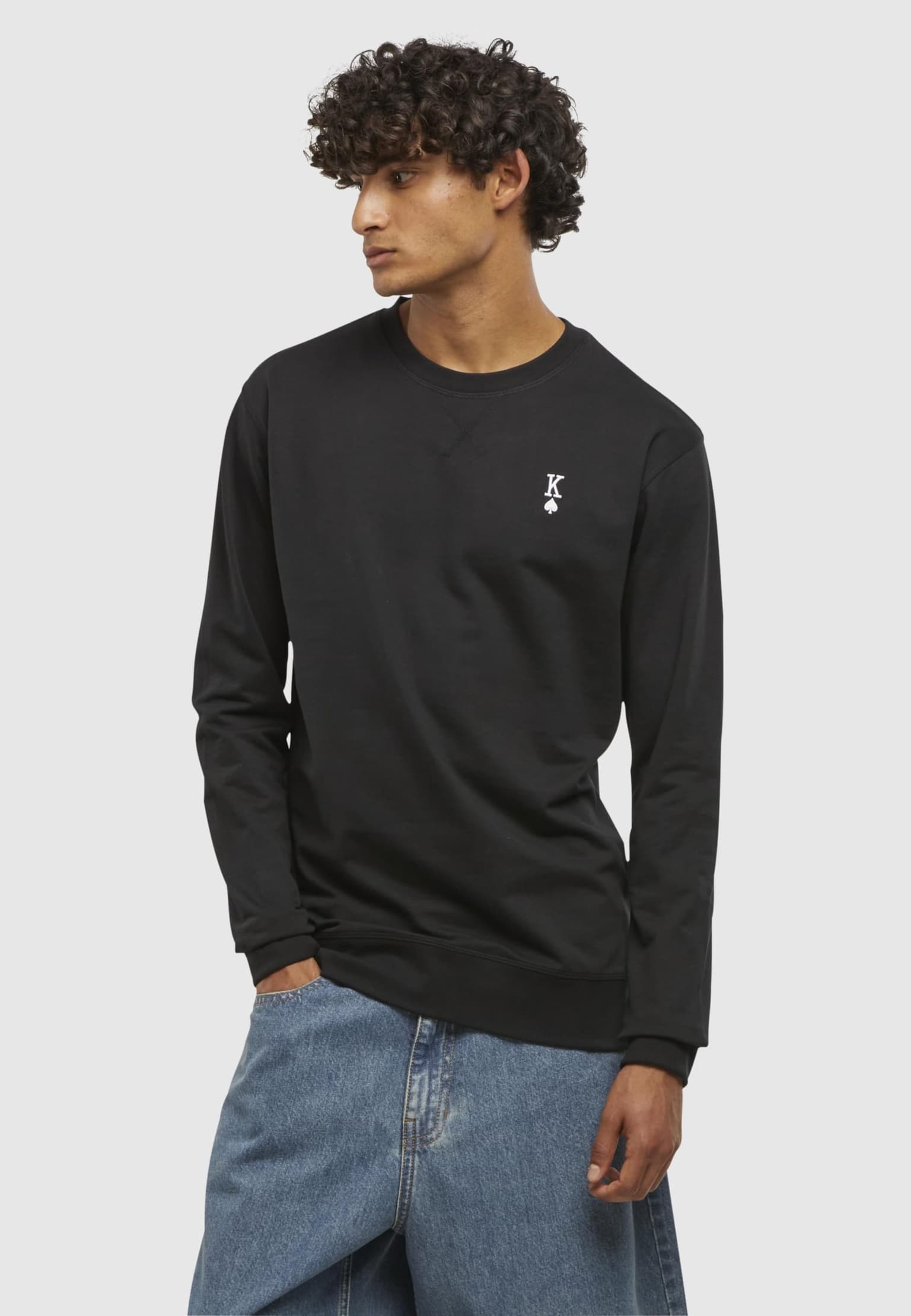 Mister Tee King Sign EMB Light Crew Sweatshirt