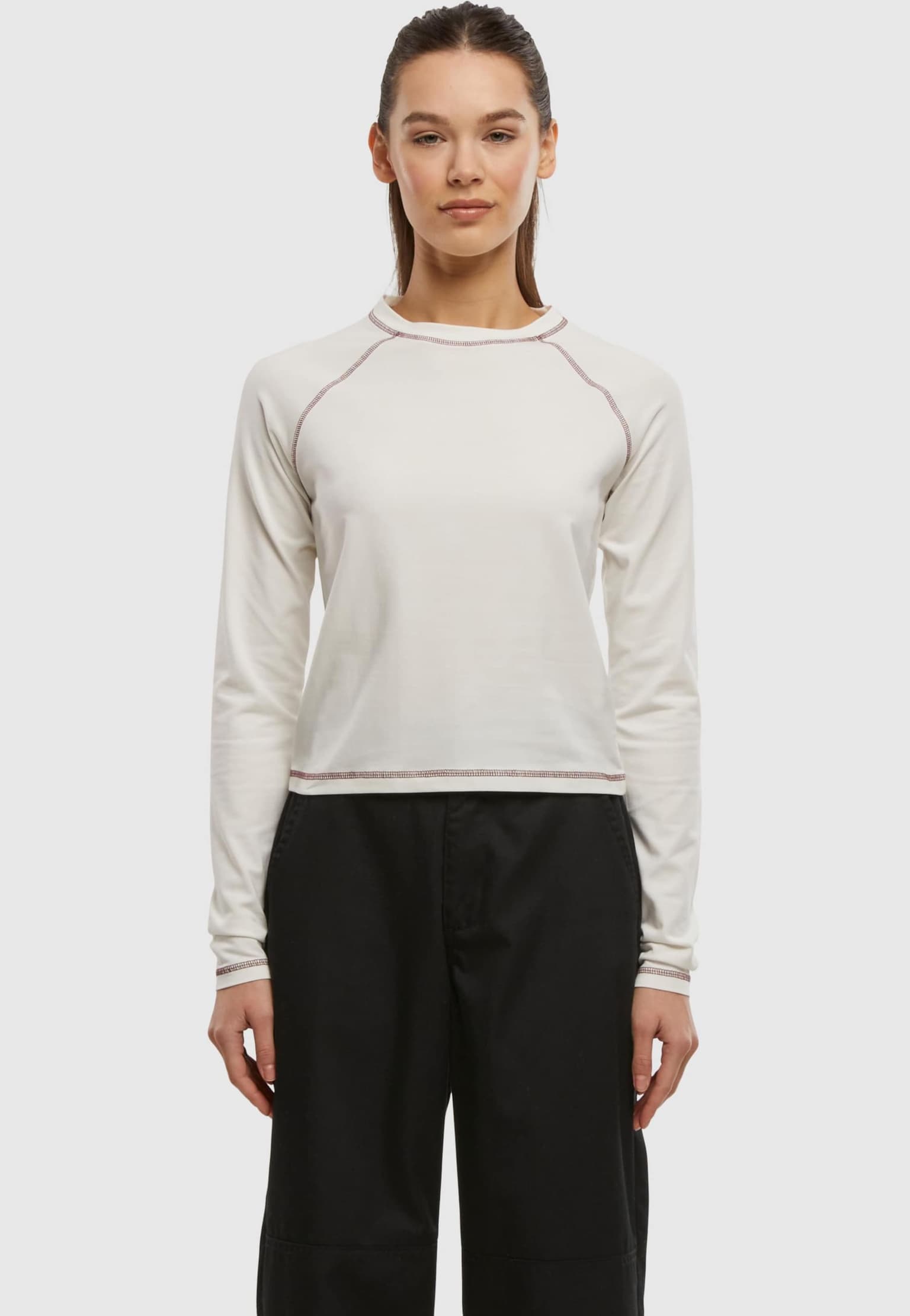 Urban Classics Ladies Contrast Jersey Longsleeve – Bild 3