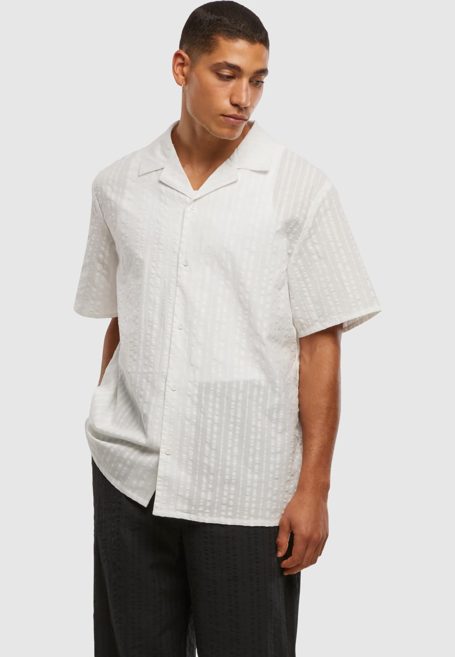 Urban Classics Seersucker Resort Shirt