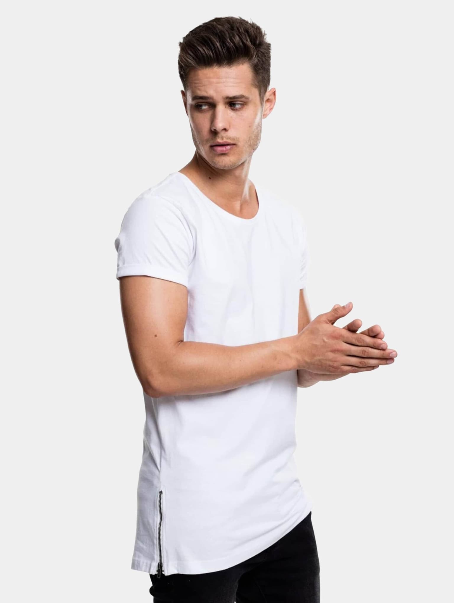 Urban Classics Long Shaped Side Zip Tee