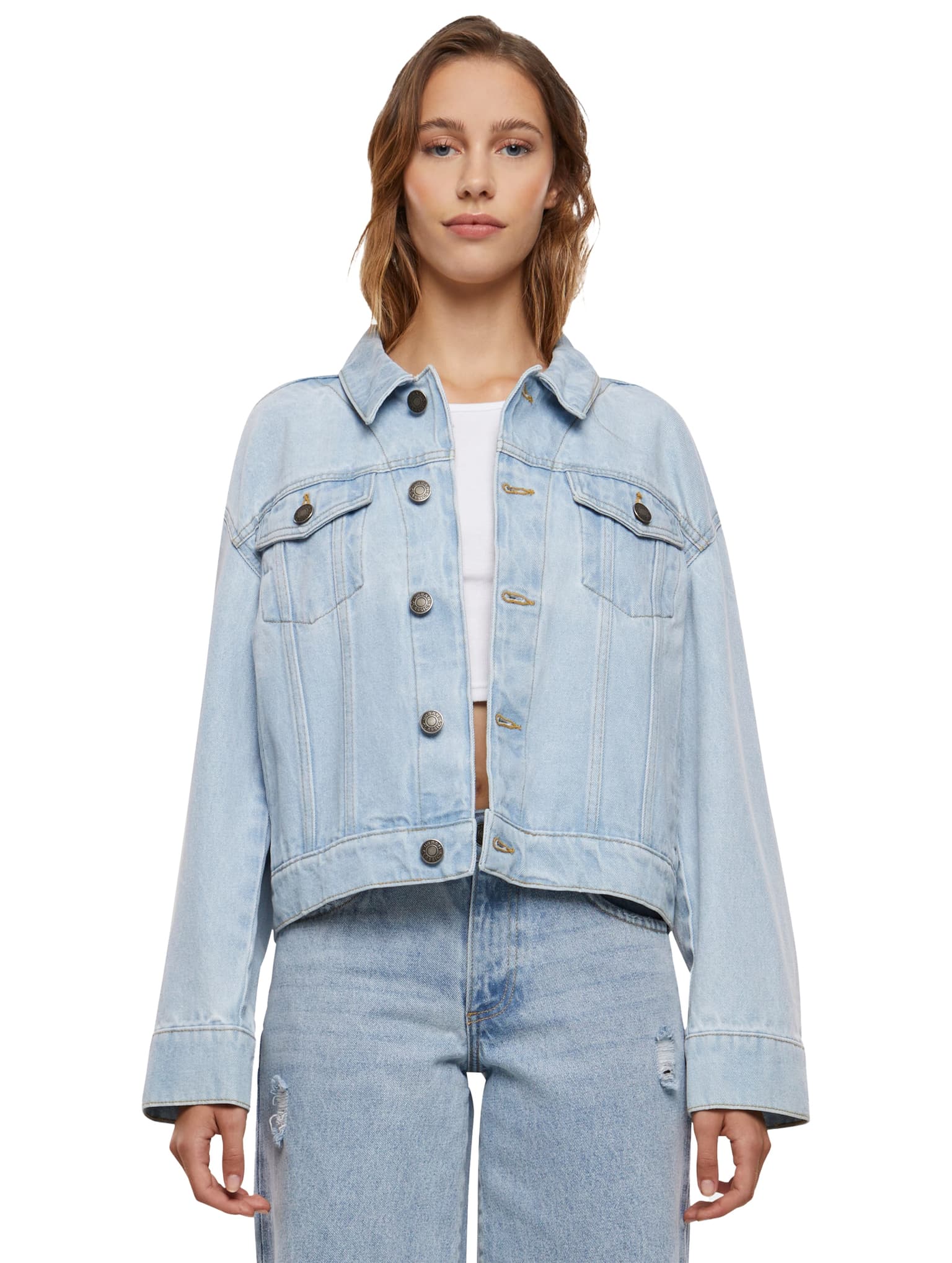 Urban Classics Ladies 80‘s Oversized Jeansjacke – Bild 4
