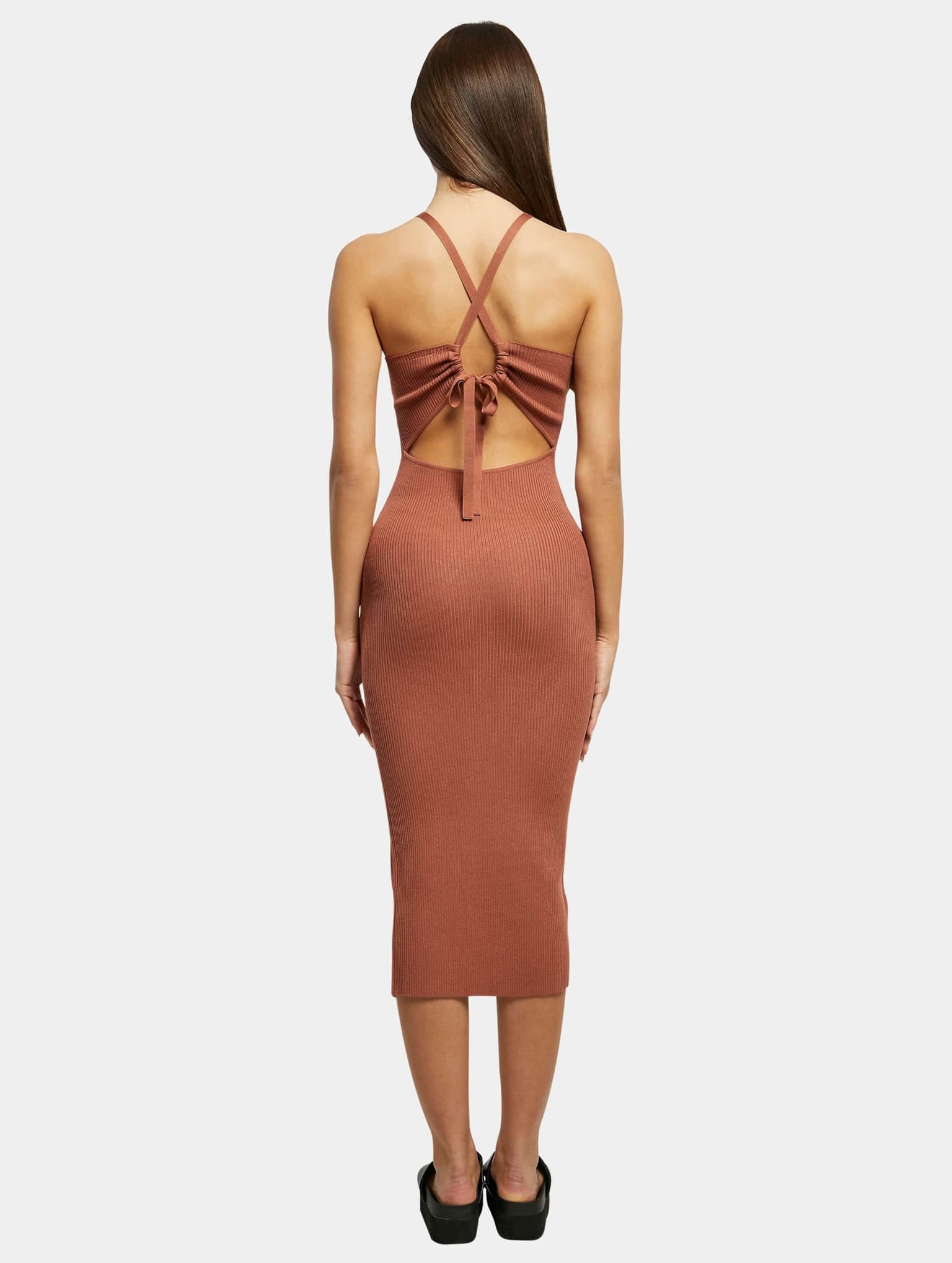 Urban Classics Ladies Midi Rib Knit Crossed Back Dress – Bild 2