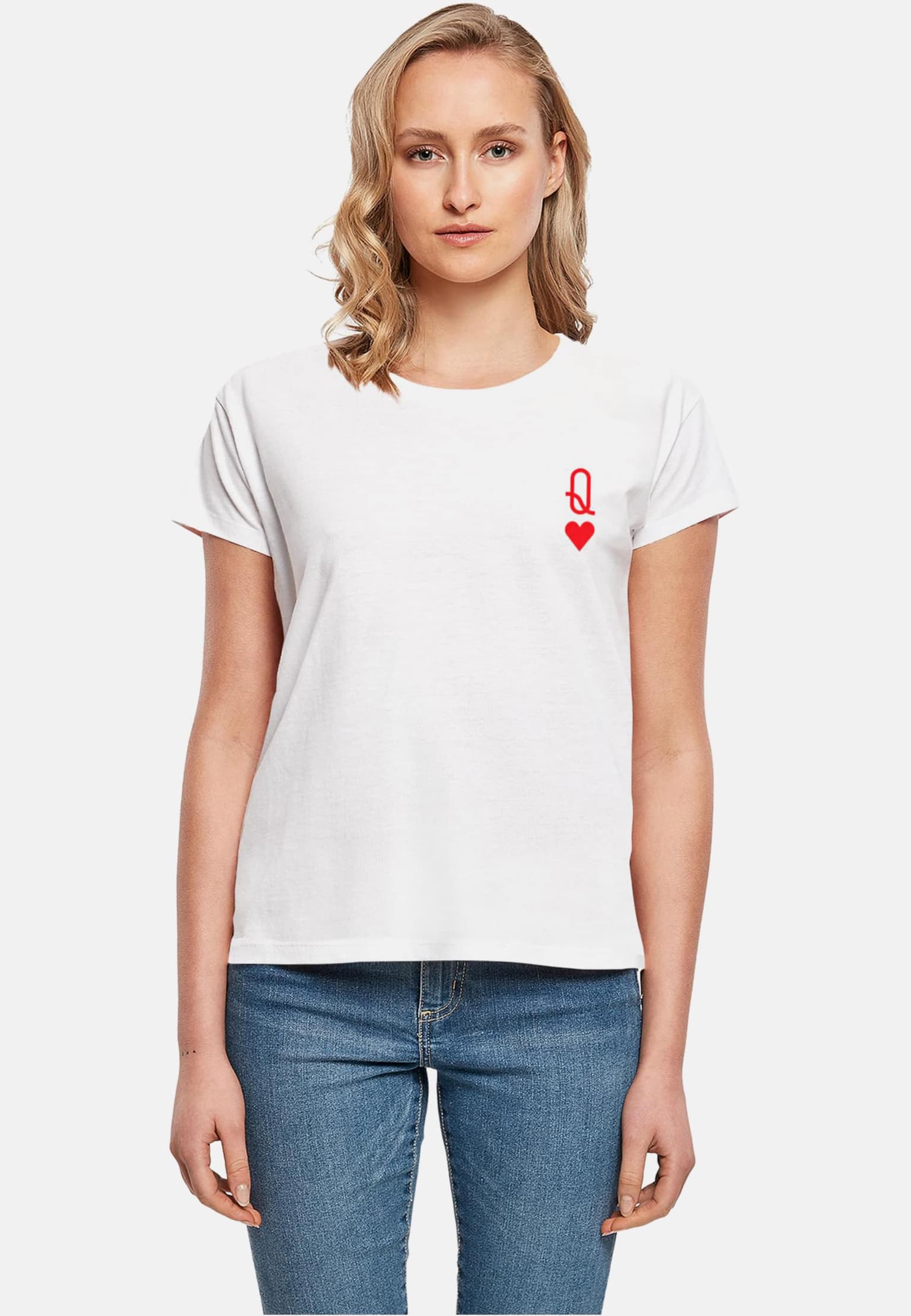 Merchcode Ladies Hugs & Love - Queen of Hearts Box Tee